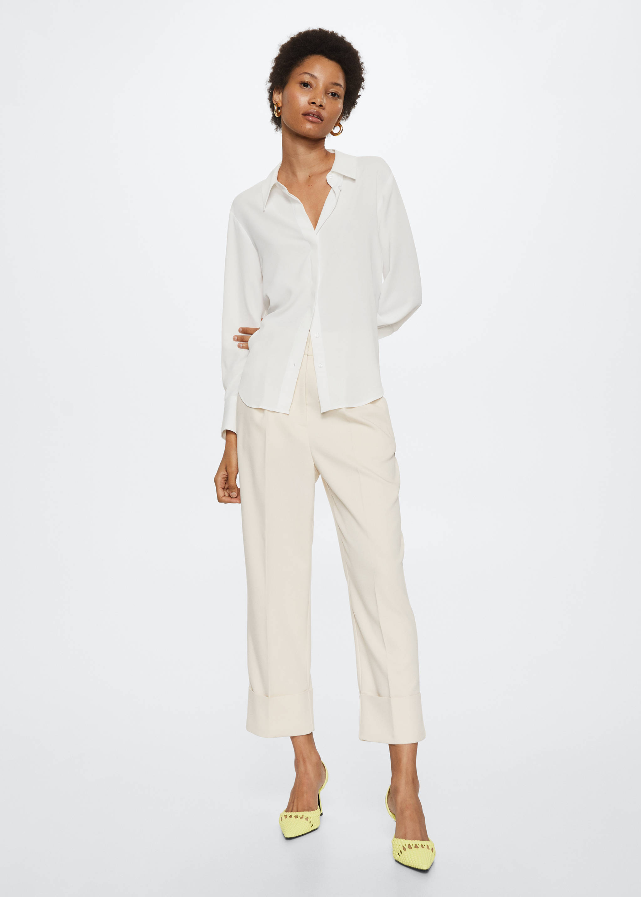 Buttoned flowy shirt - General plane