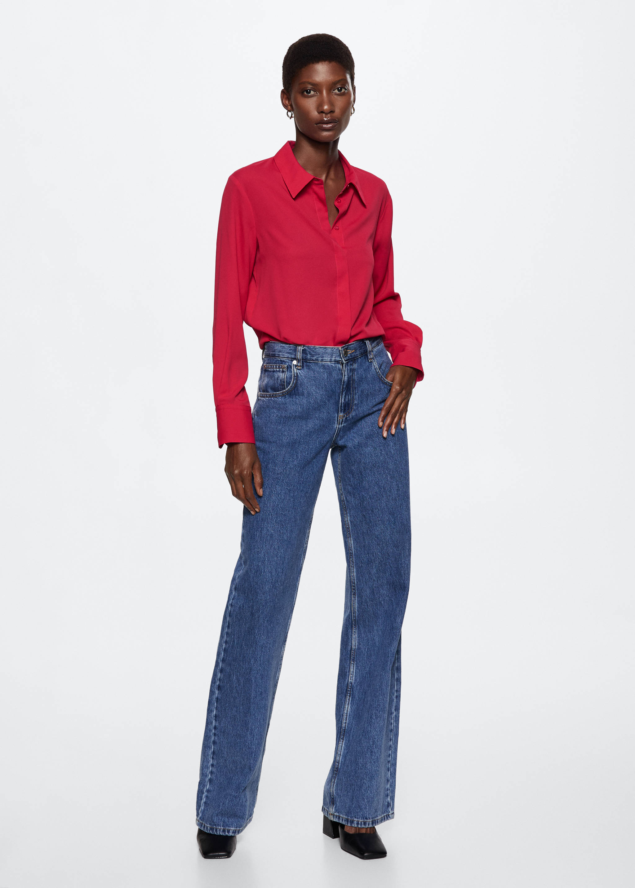 Buttoned flowy shirt - General plane