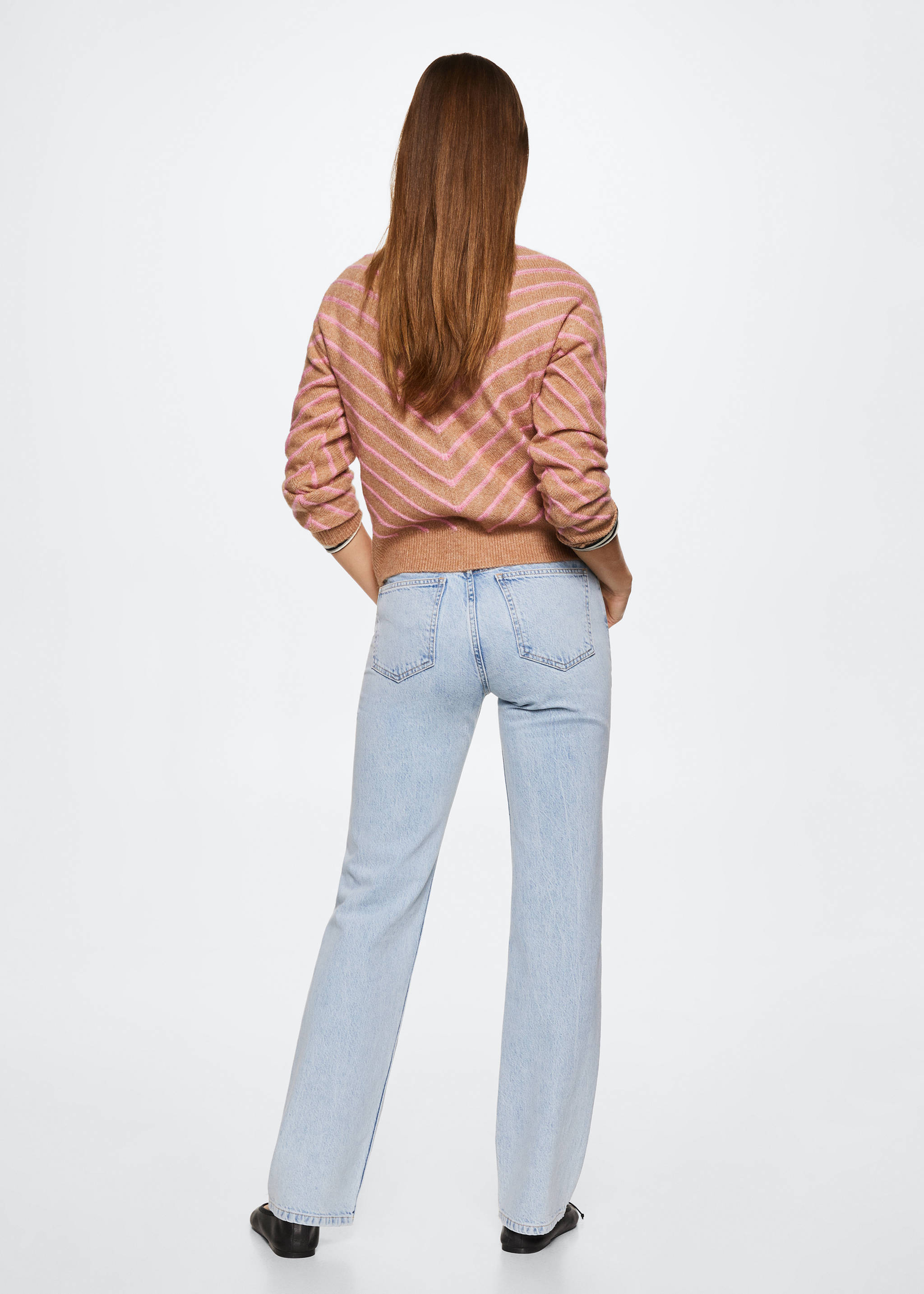 Gestreifter Pullover mit halbhohem Kragen - Rückseite des Artikels