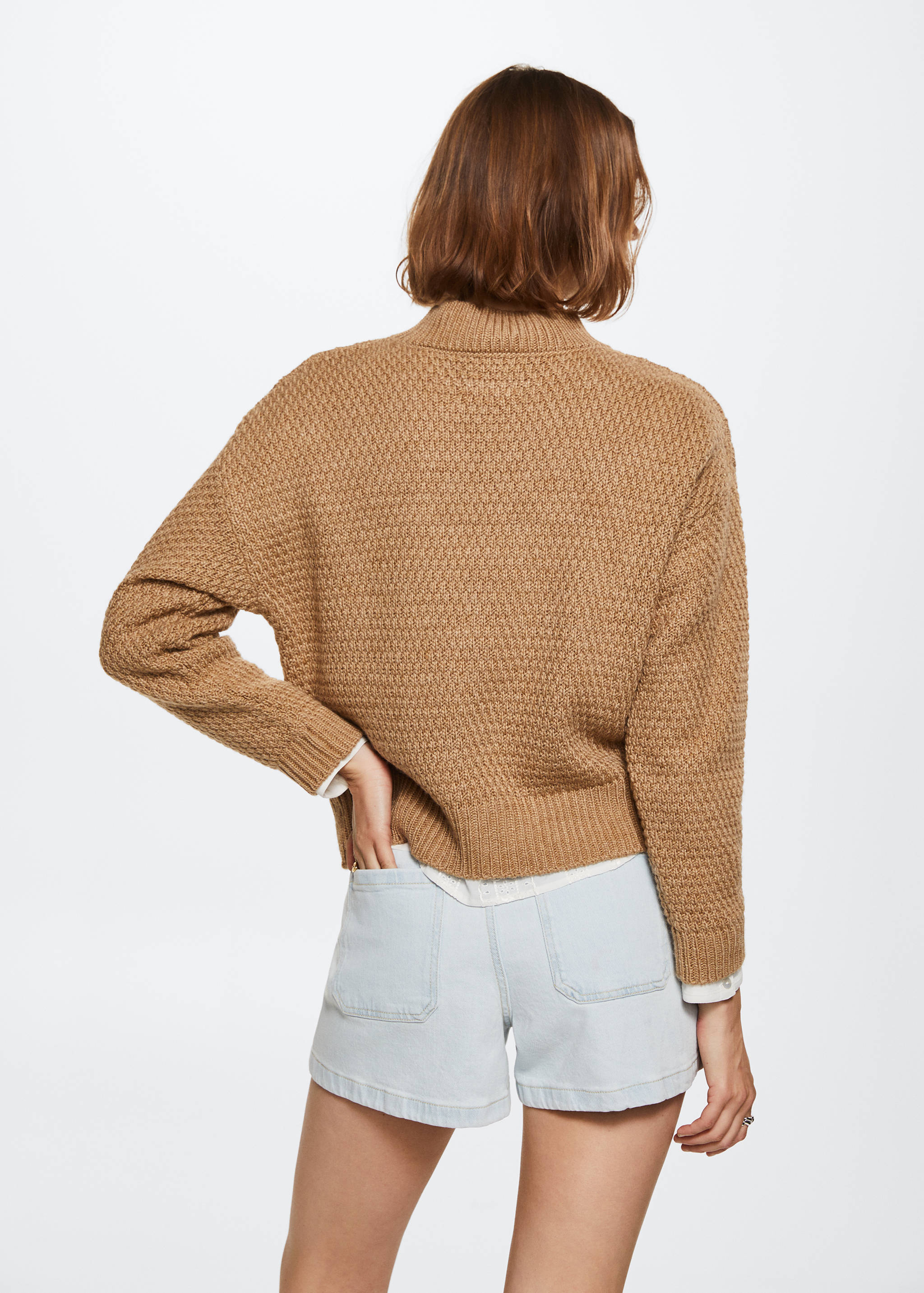 Openwork pompoms knit sweater - Reverse of the article