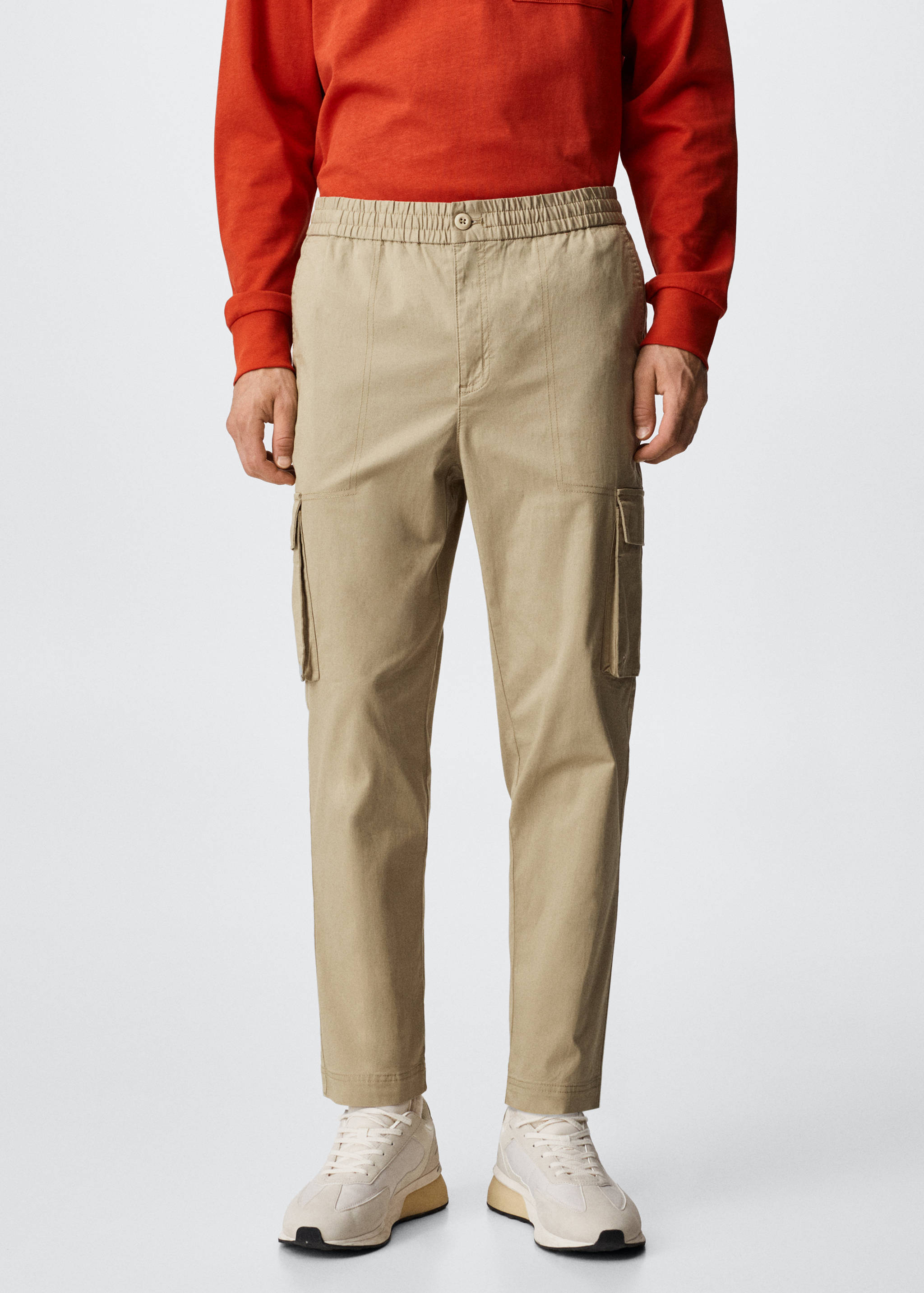 Cotton cargo trousers - Medium plane