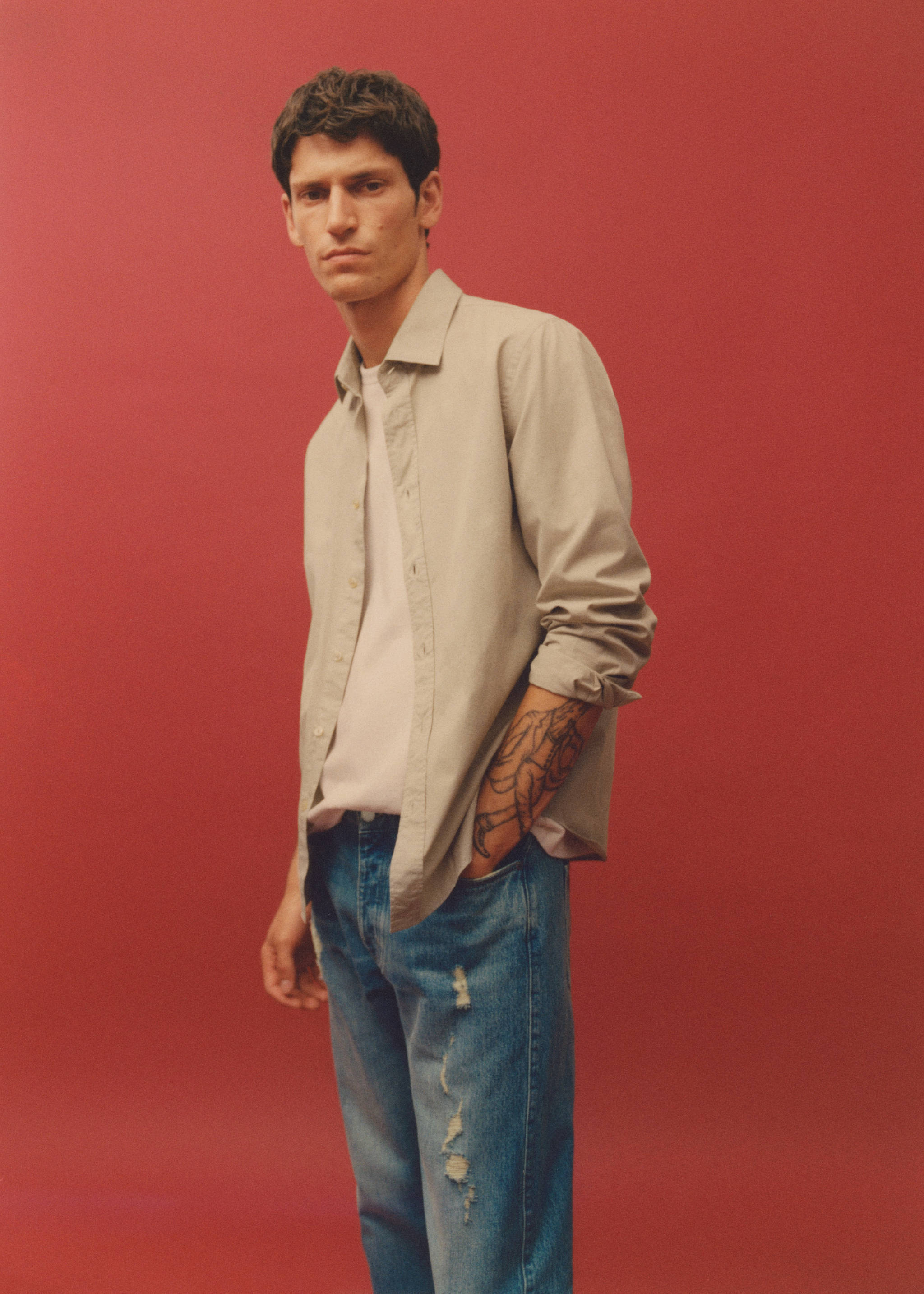 Slim Fit-Hemd aus Baumwolle - Detail des Artikels 6