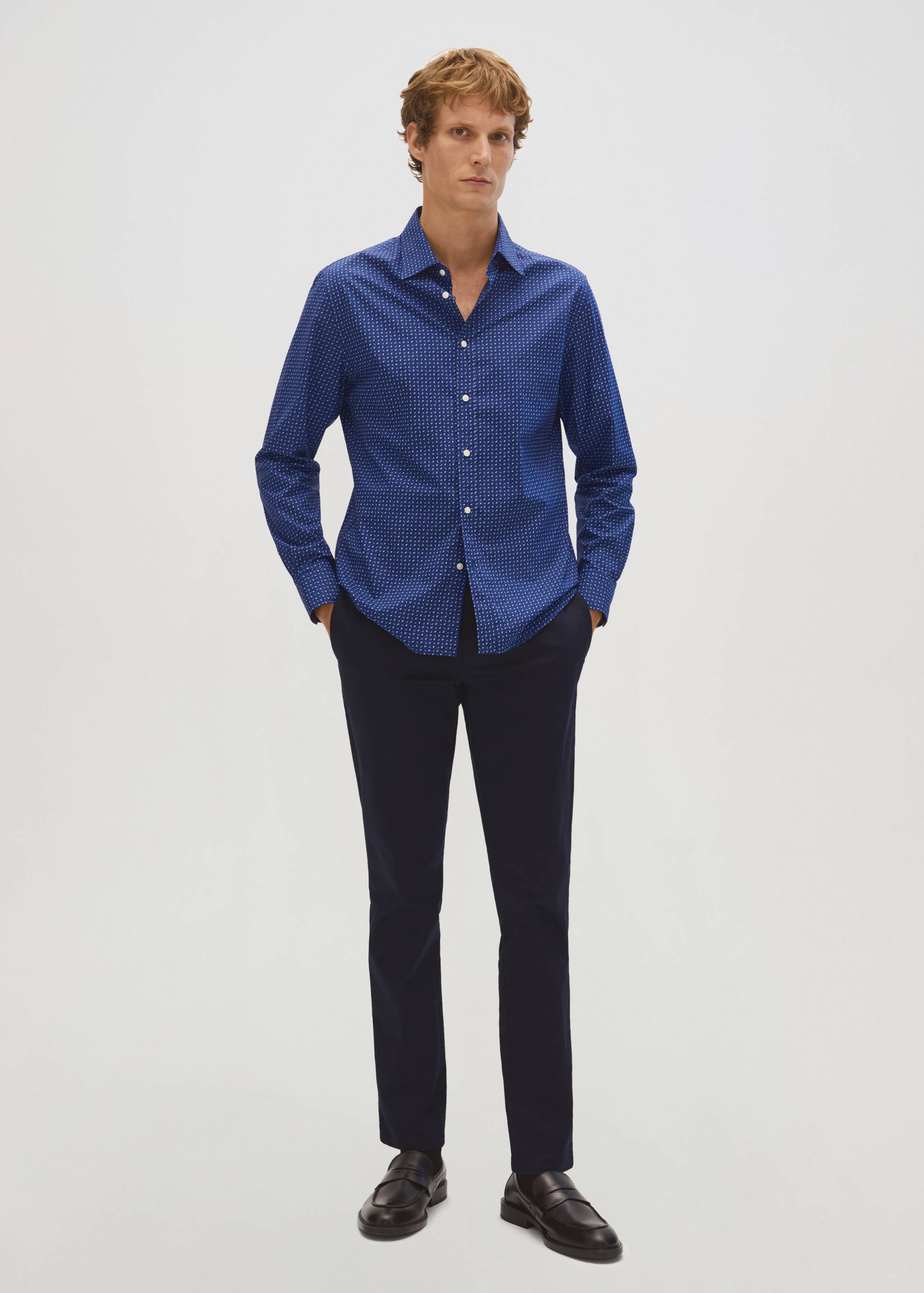 Slim-fit printed cotton shirt - Details of the article 7