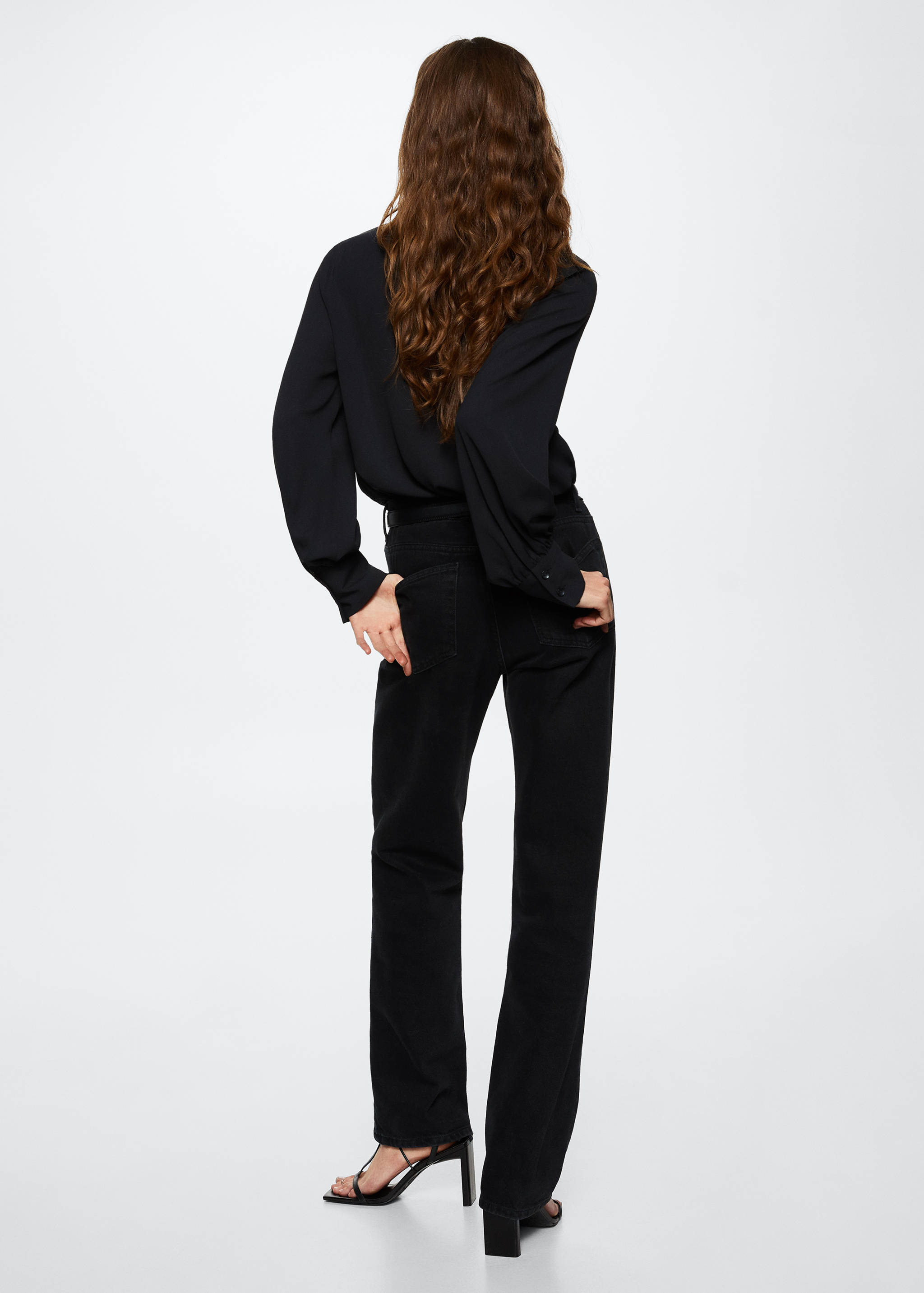 Splývavá blůza s vázačkou - Zadní strana zboží