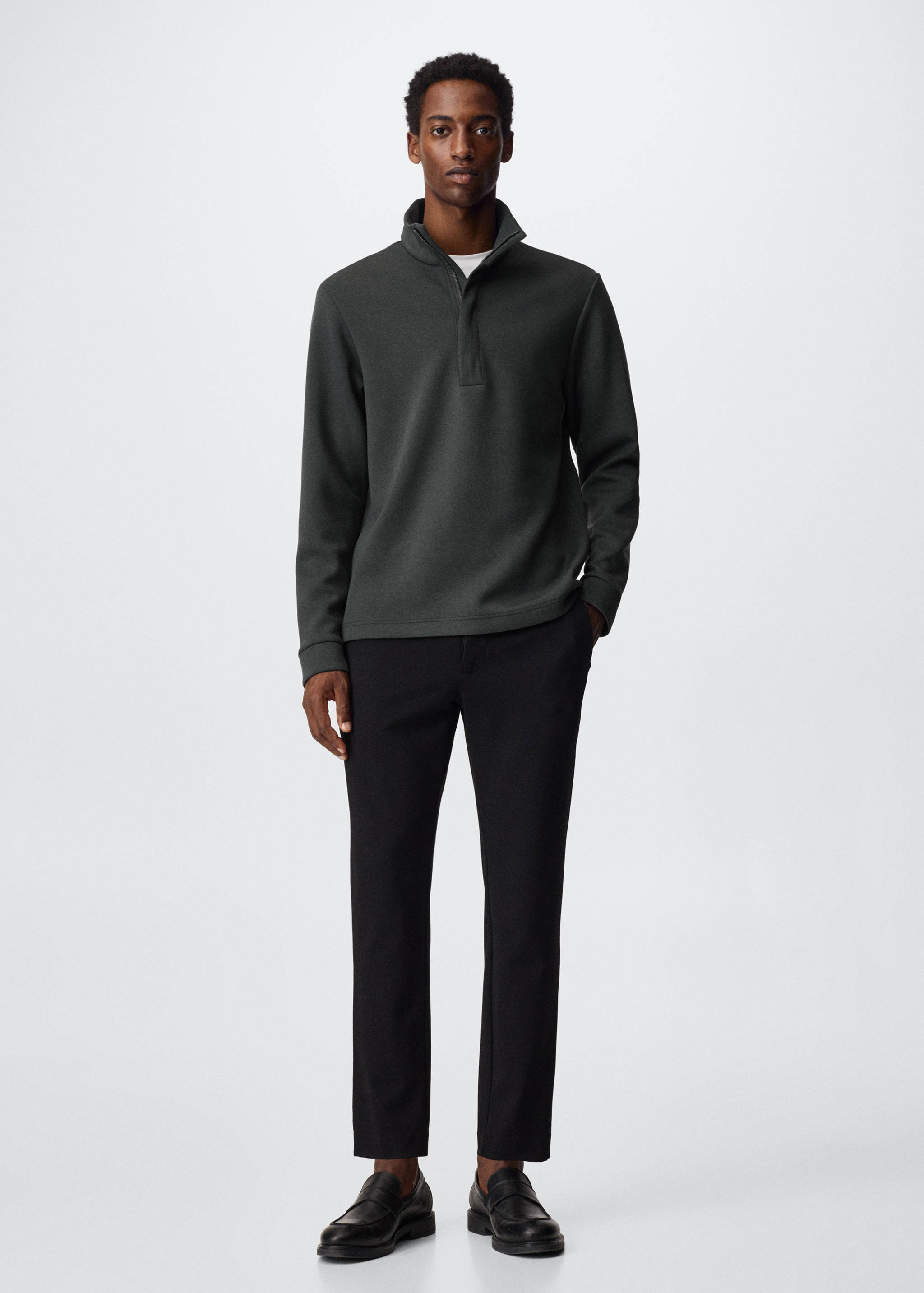 Atmungsaktives Sweatshirt mit Zip-Kragen - Allgemeine Ansicht