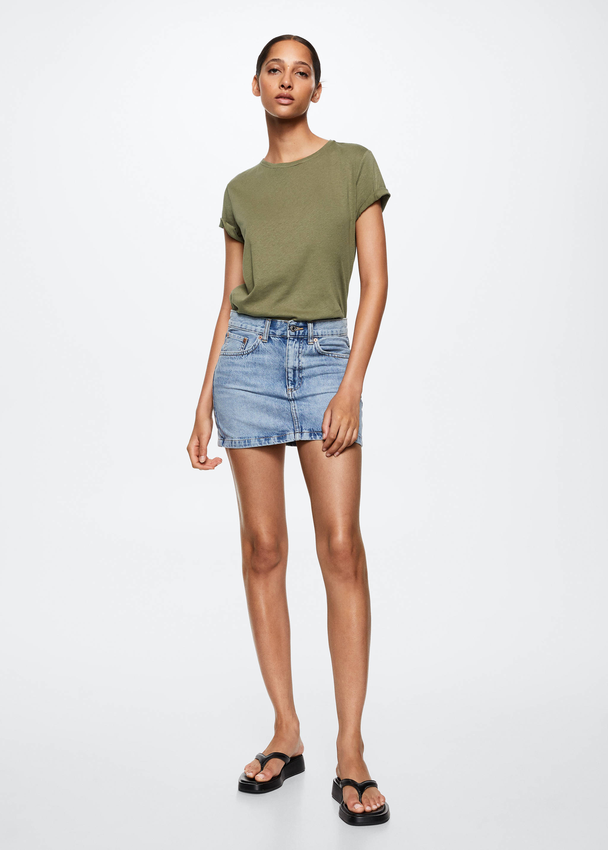 Cotton linen-blend T-shirt - General plane