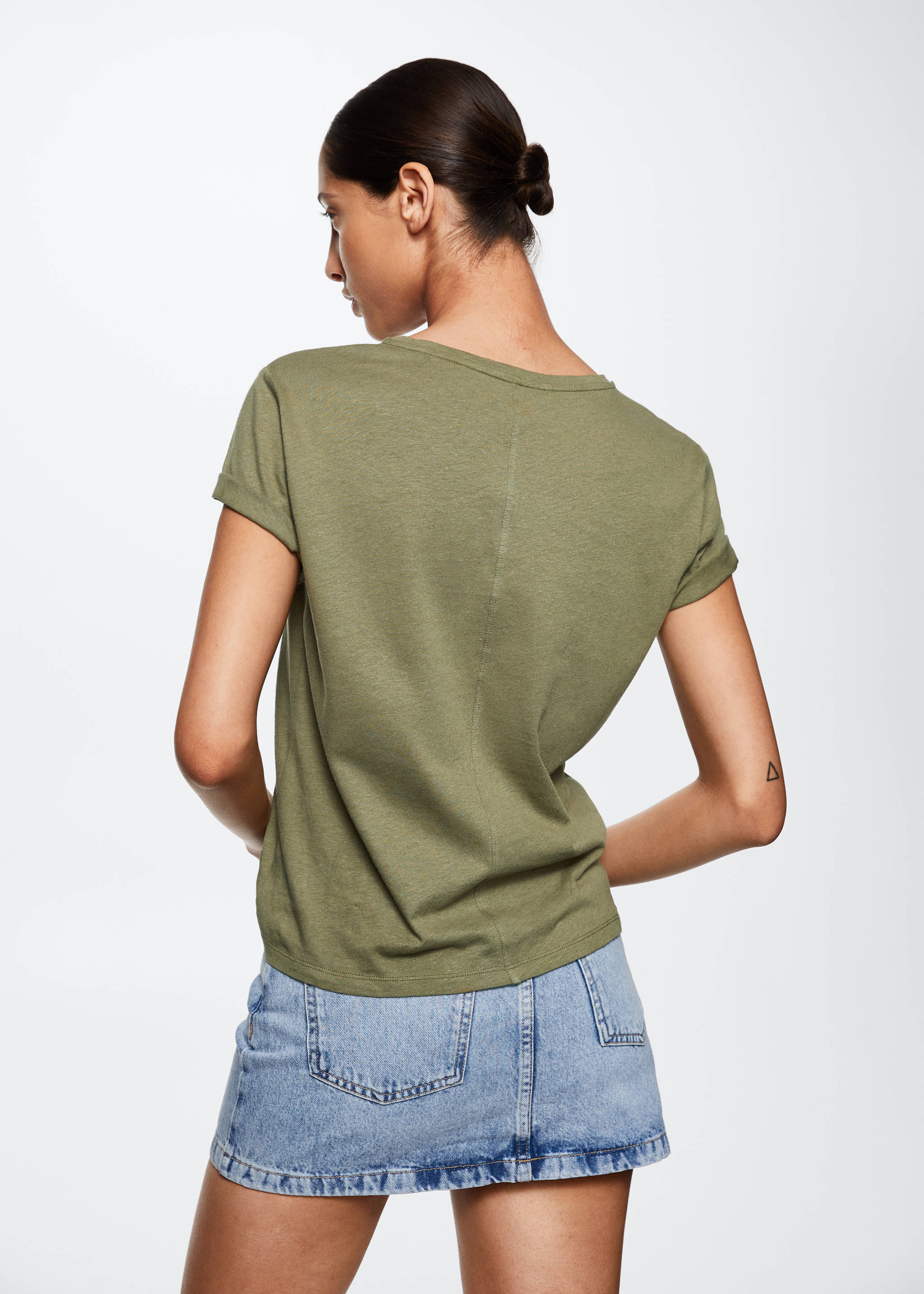Cotton linen-blend T-shirt - Reverse of the article