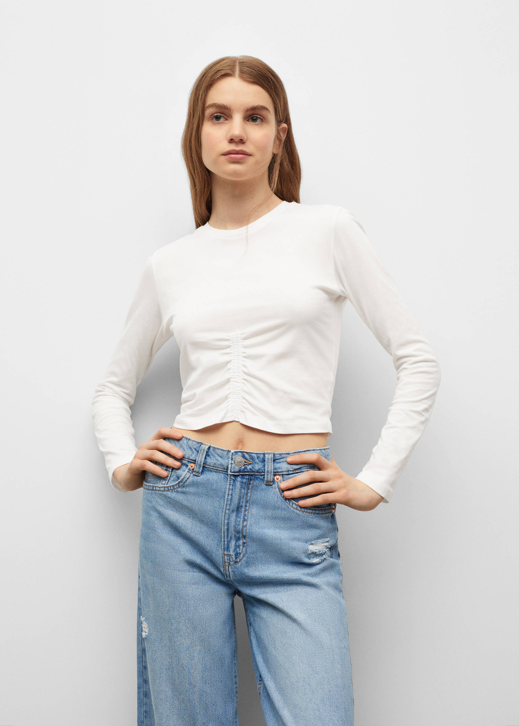 Ruched detail T-shirt - Details of the article 1