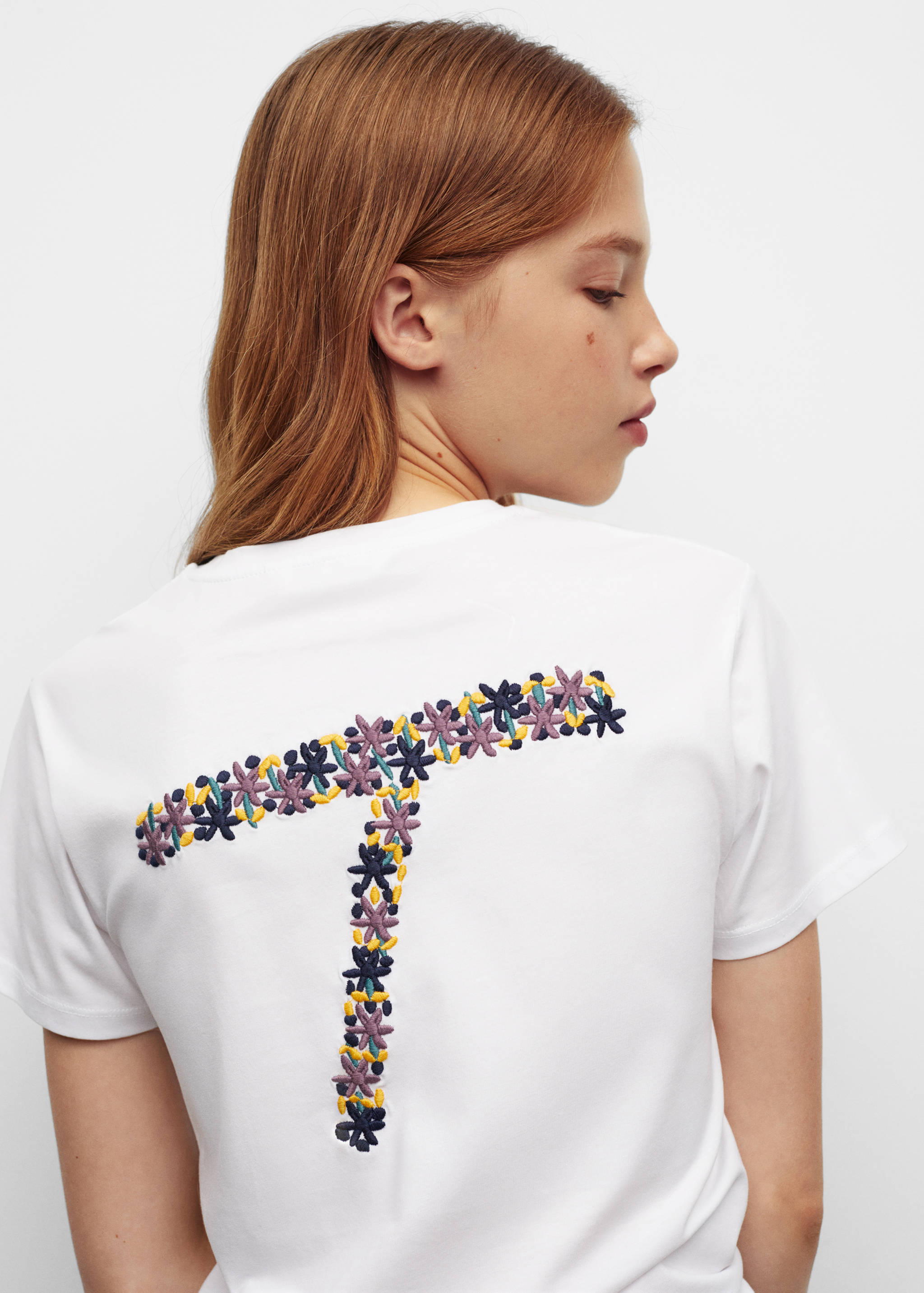 Embroidered cotton T-shirt - Medium plane