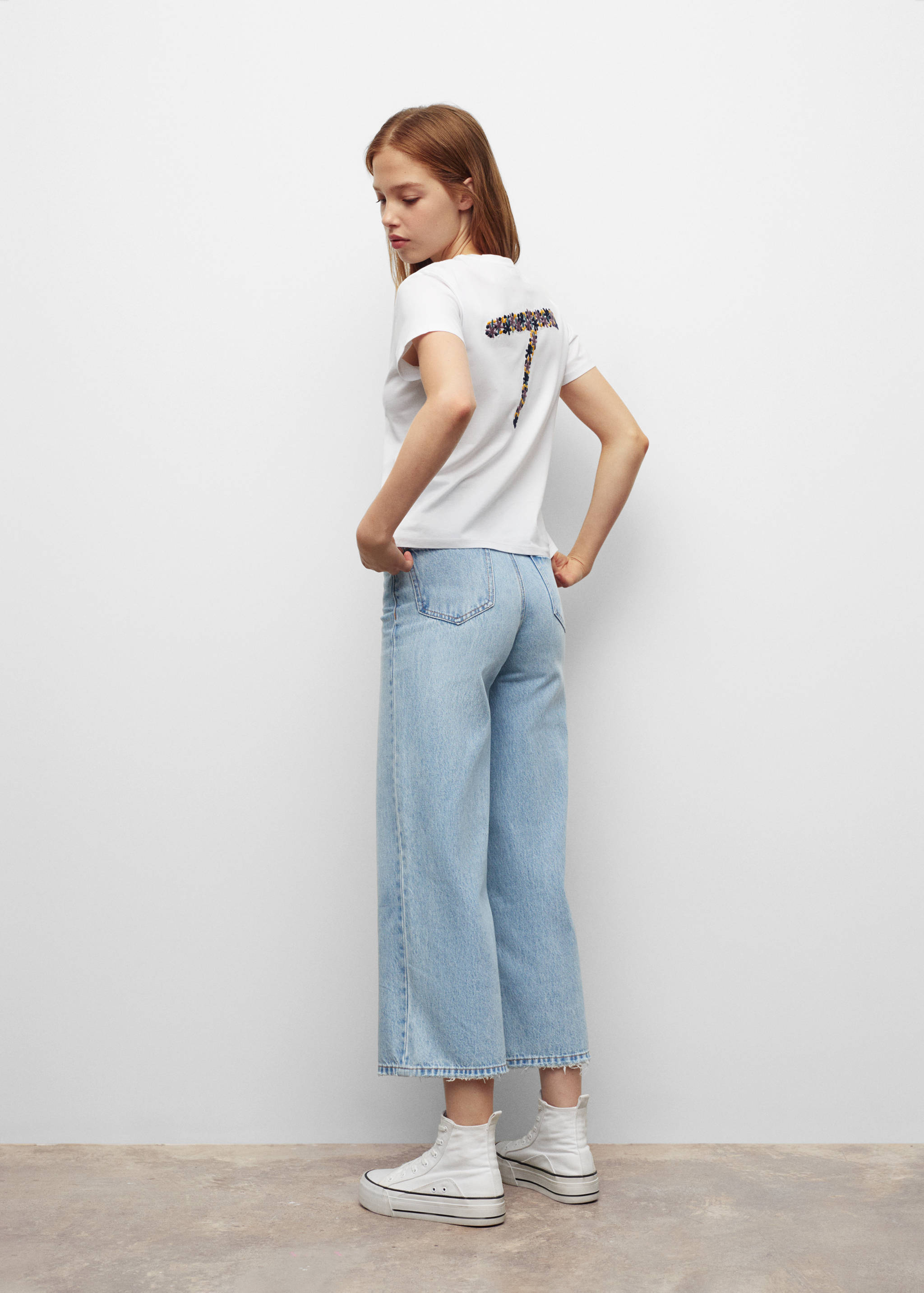 Embroidered cotton T-shirt - Reverse of the article