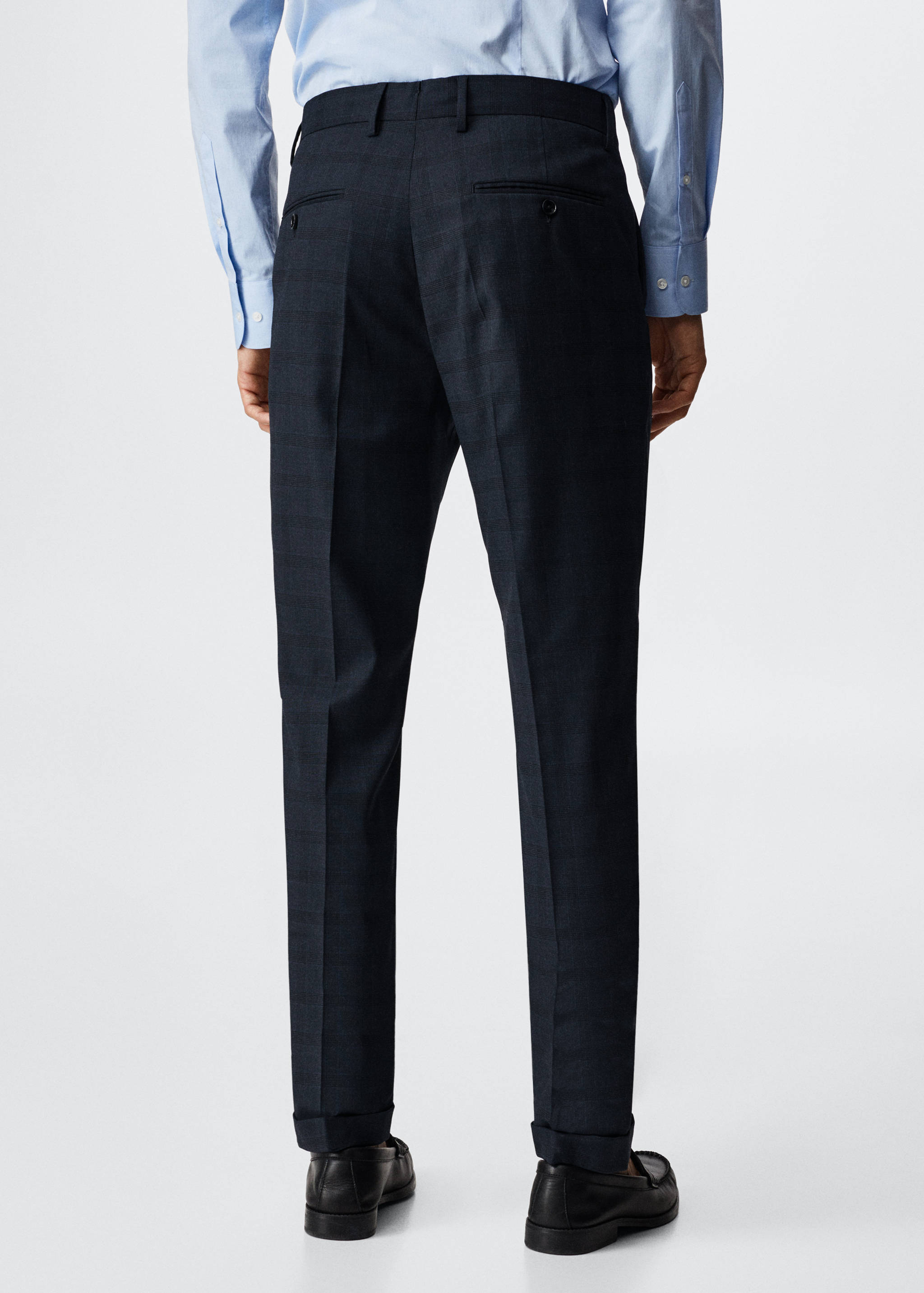 Slim fit check suit trousers - Reverse of the article
