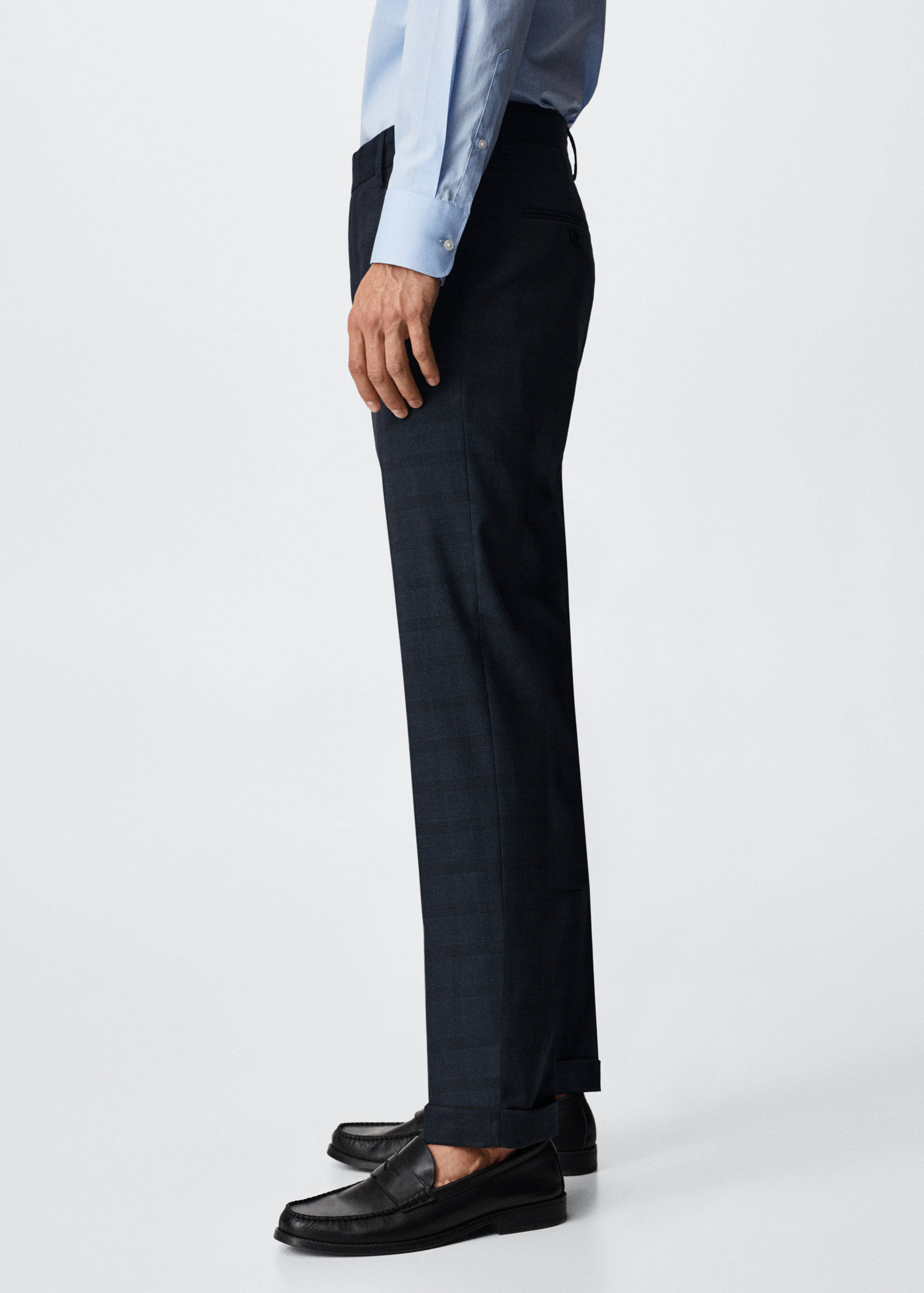 Slim fit check suit trousers - Details of the article 2