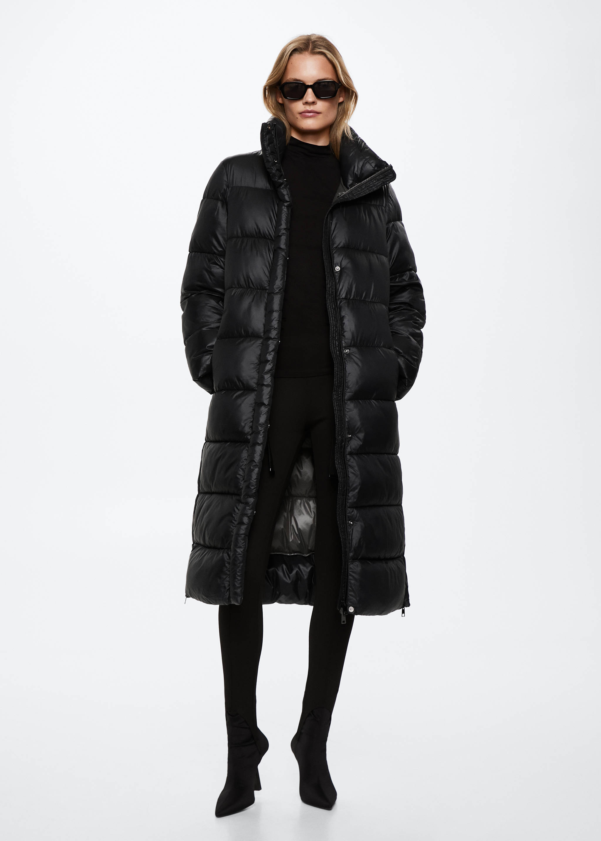 Quilted long coat - General plane