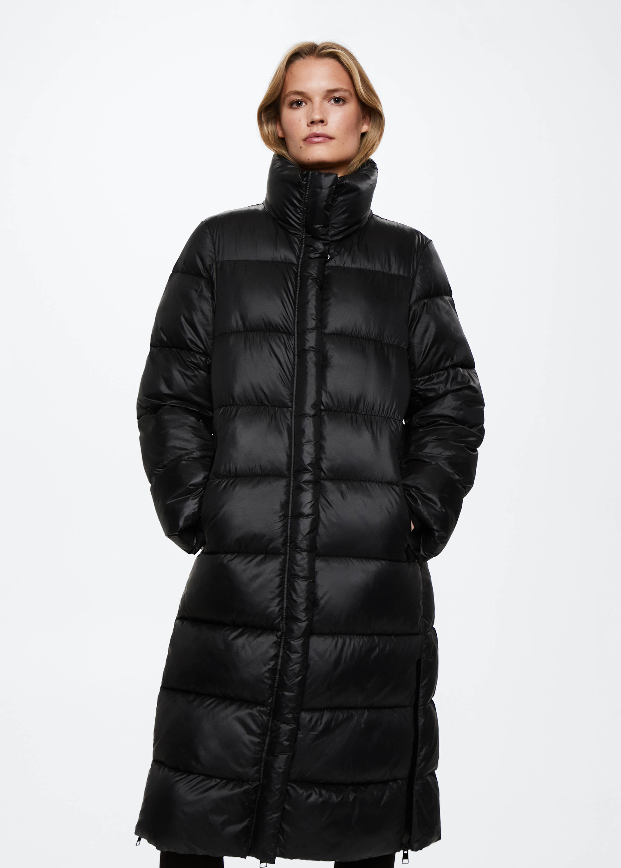 Quilted long coat - Medium plane