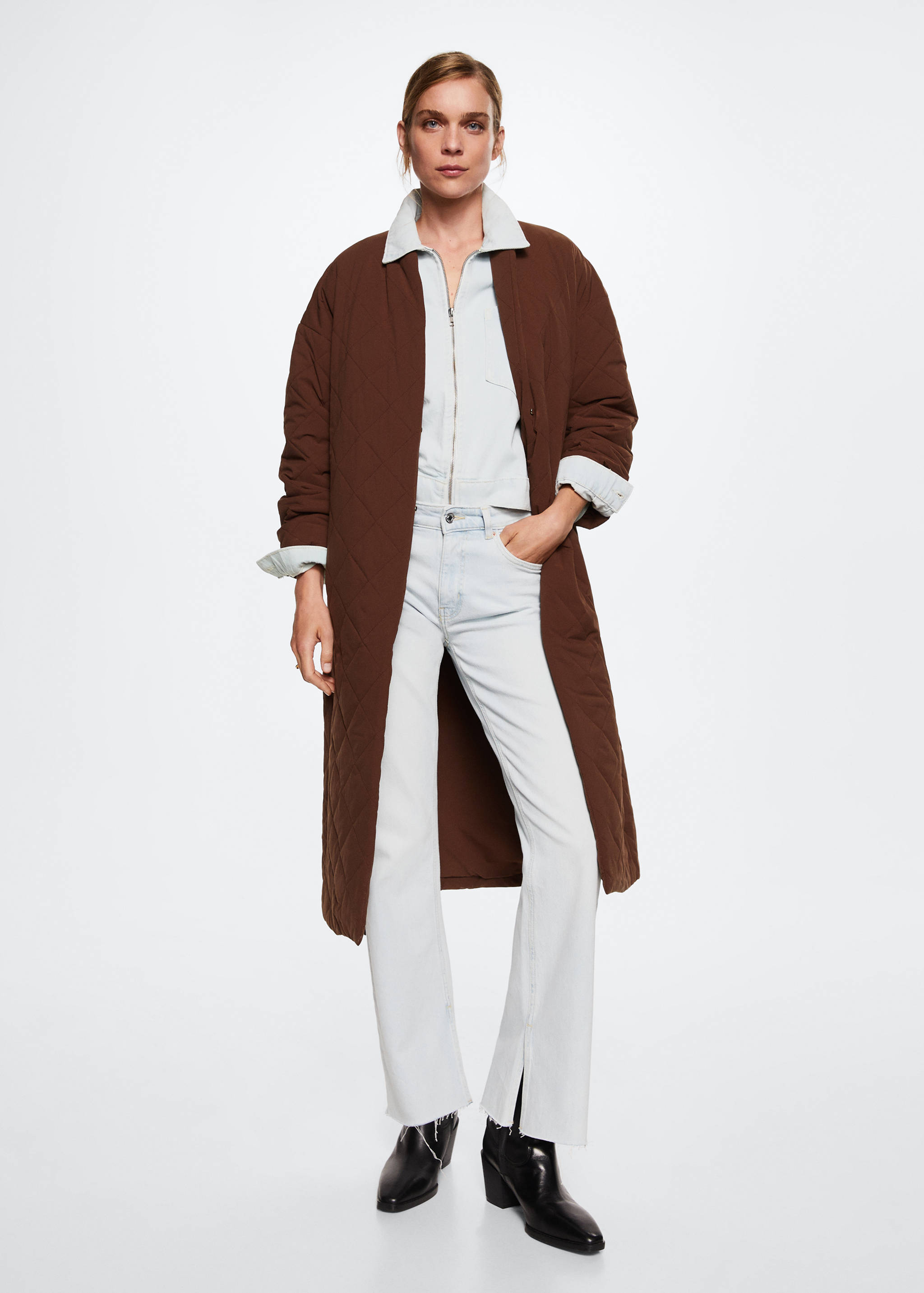 Oversize quilted coat - General plane