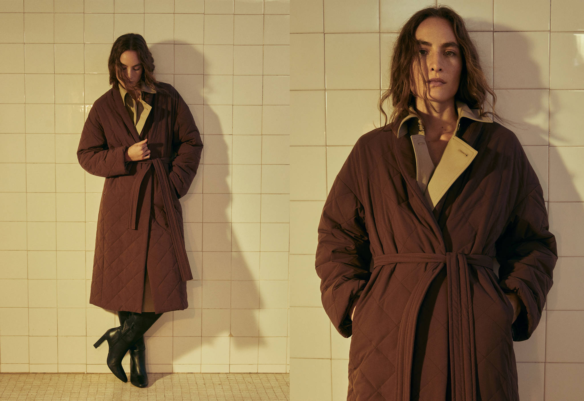 Oversize quilted coat - Panoramic plane