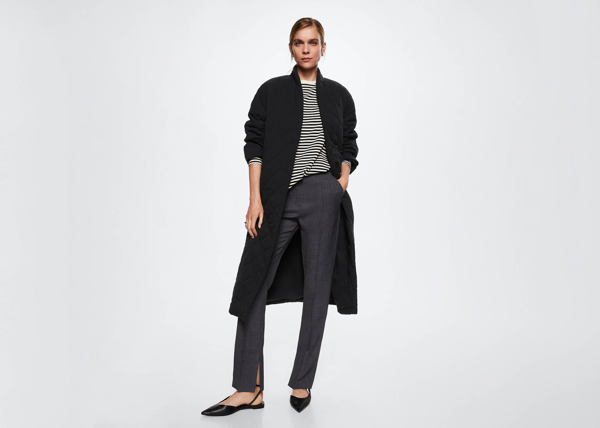 Oversize quilted coat - Panoramic plane