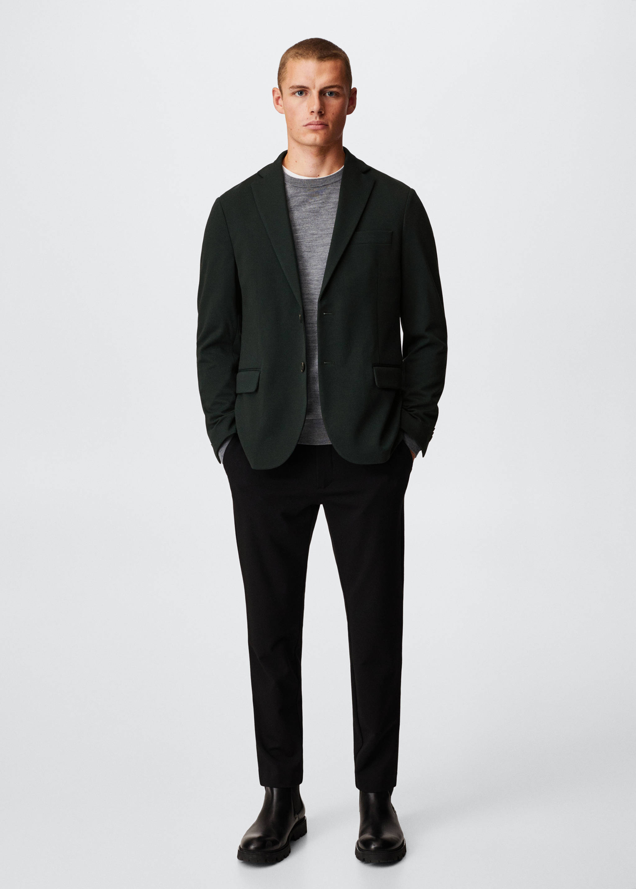 Structured cotton blazer - General plane