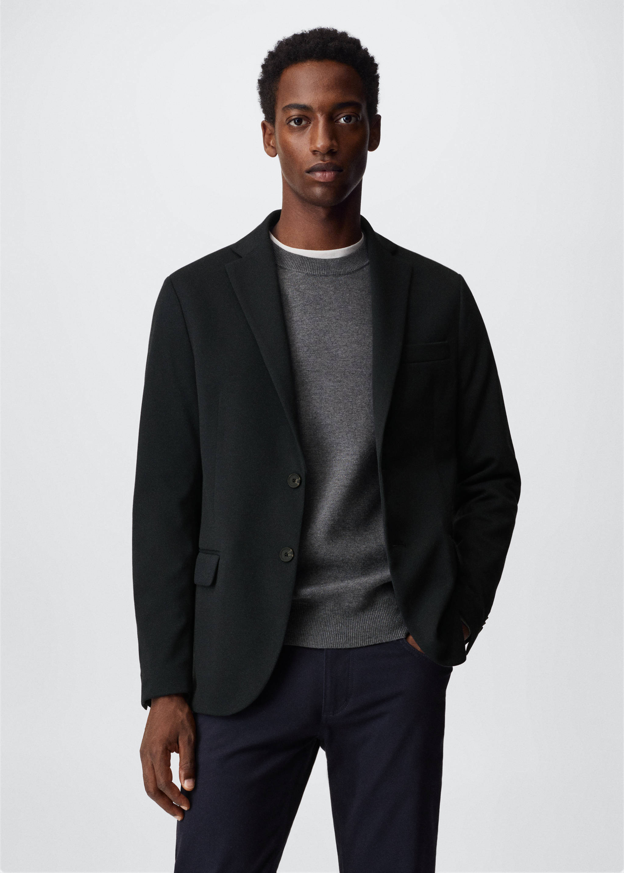 Blazer cotó estructurat - Pla mig