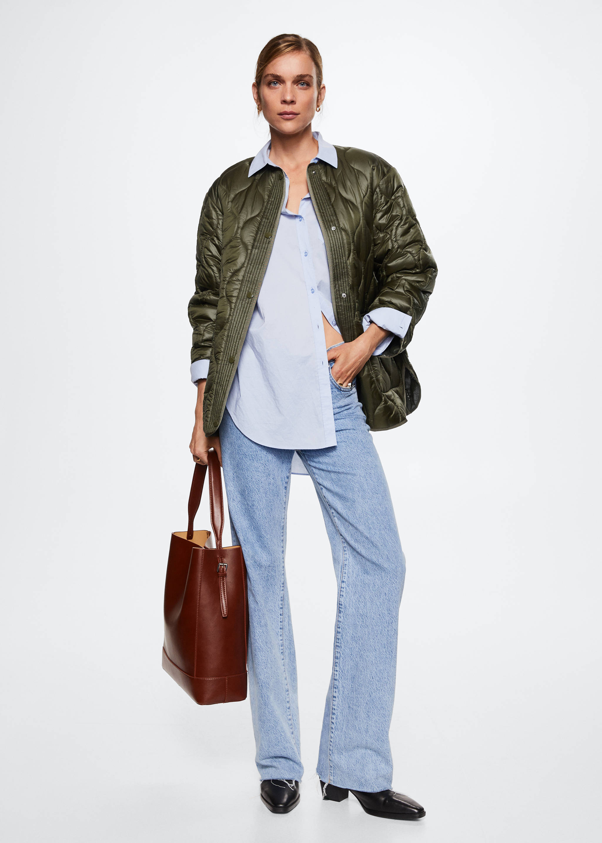 Oversize quilted coat - General plane