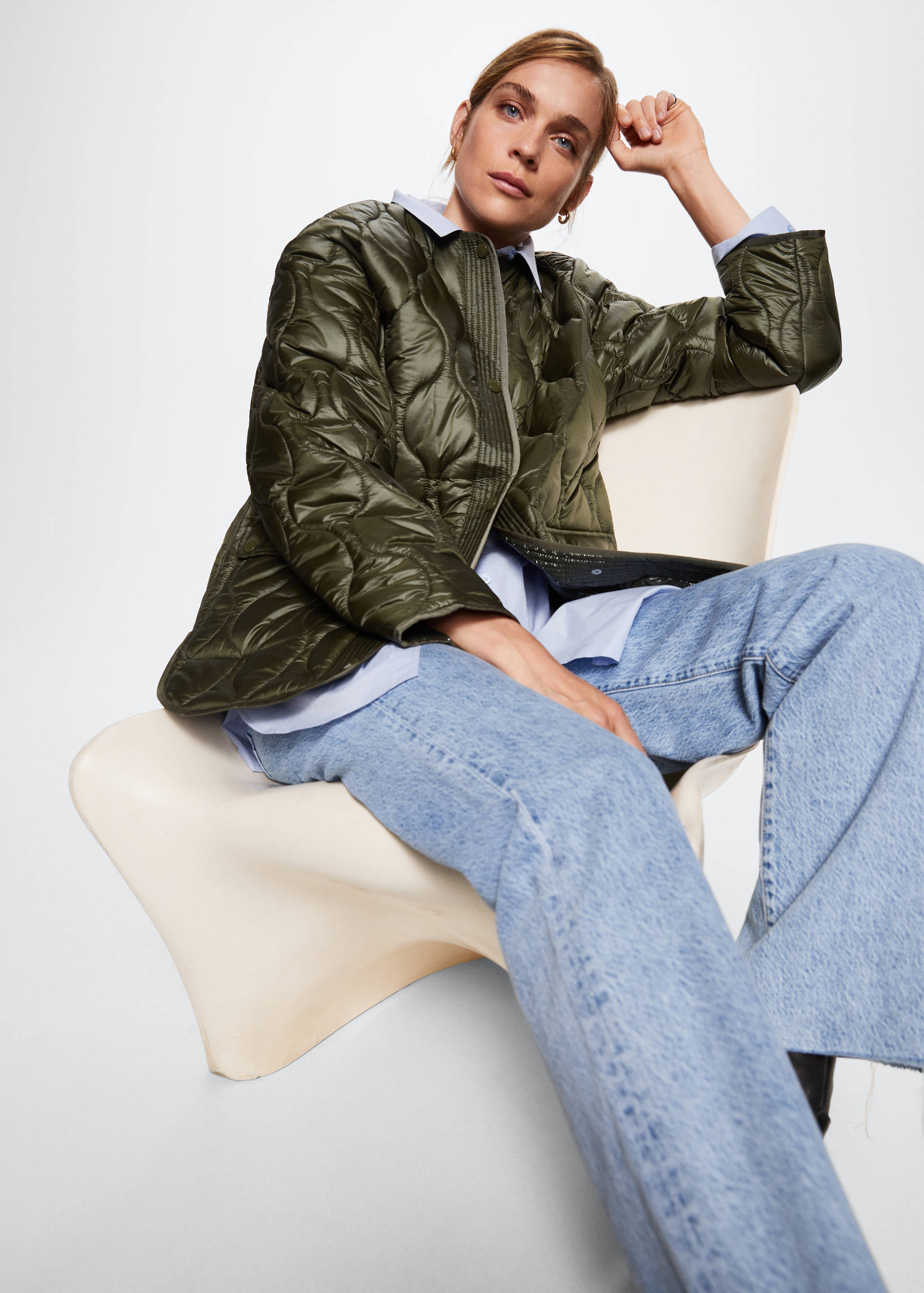 Oversize quilted coat - Details of the article 1