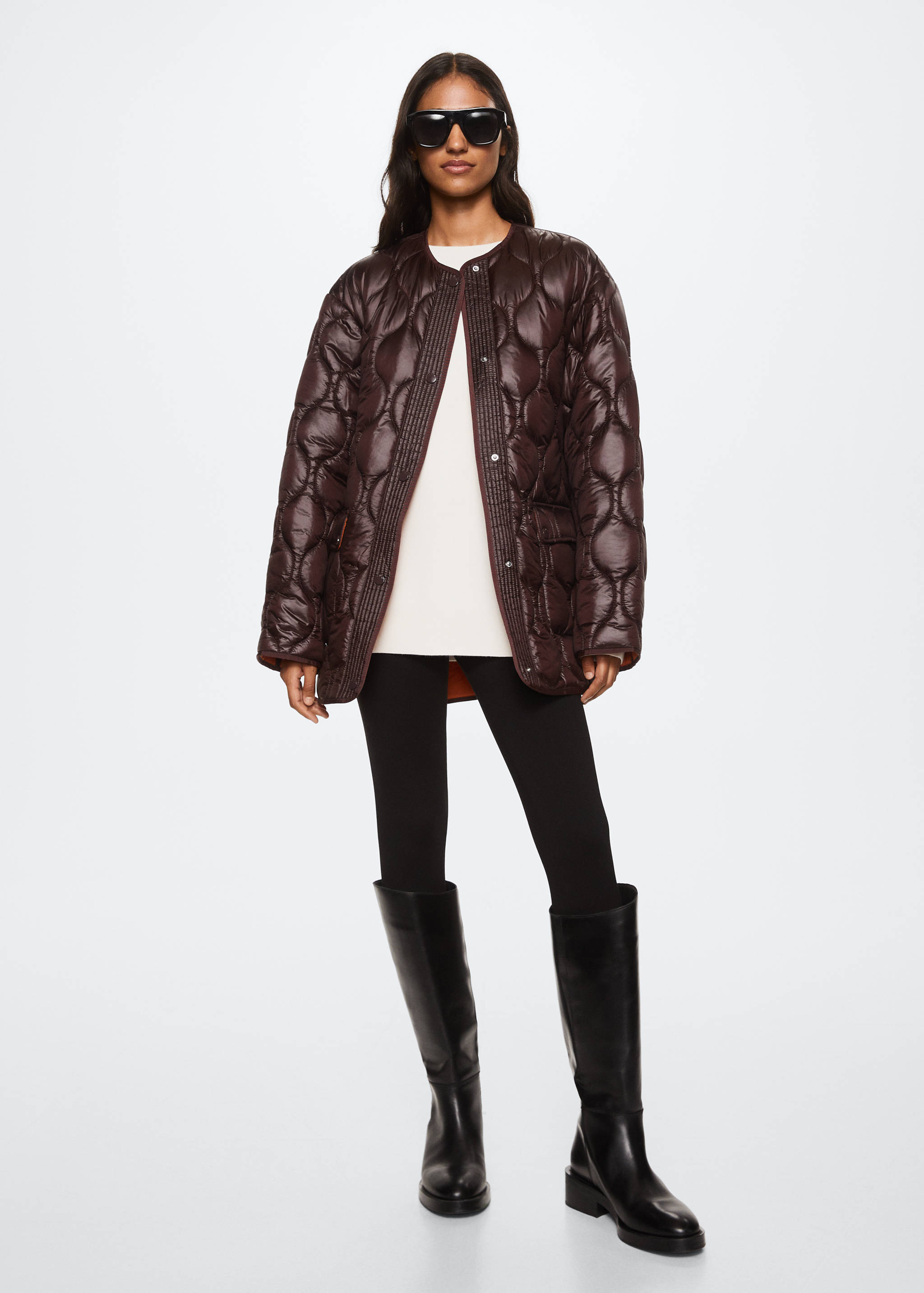 Oversize quilted coat - General plane