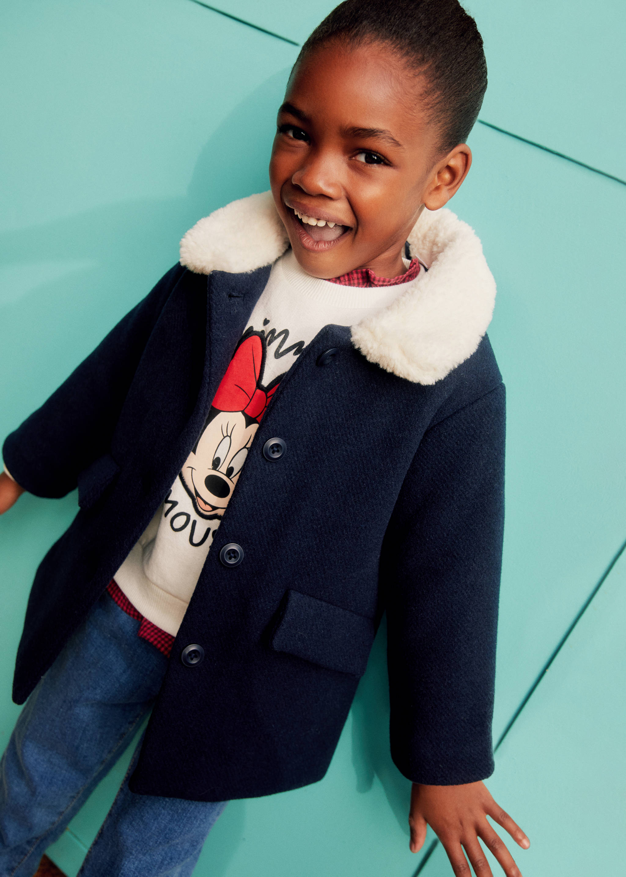 Manteau laine col fausse fourrure - Détail de l'article 6