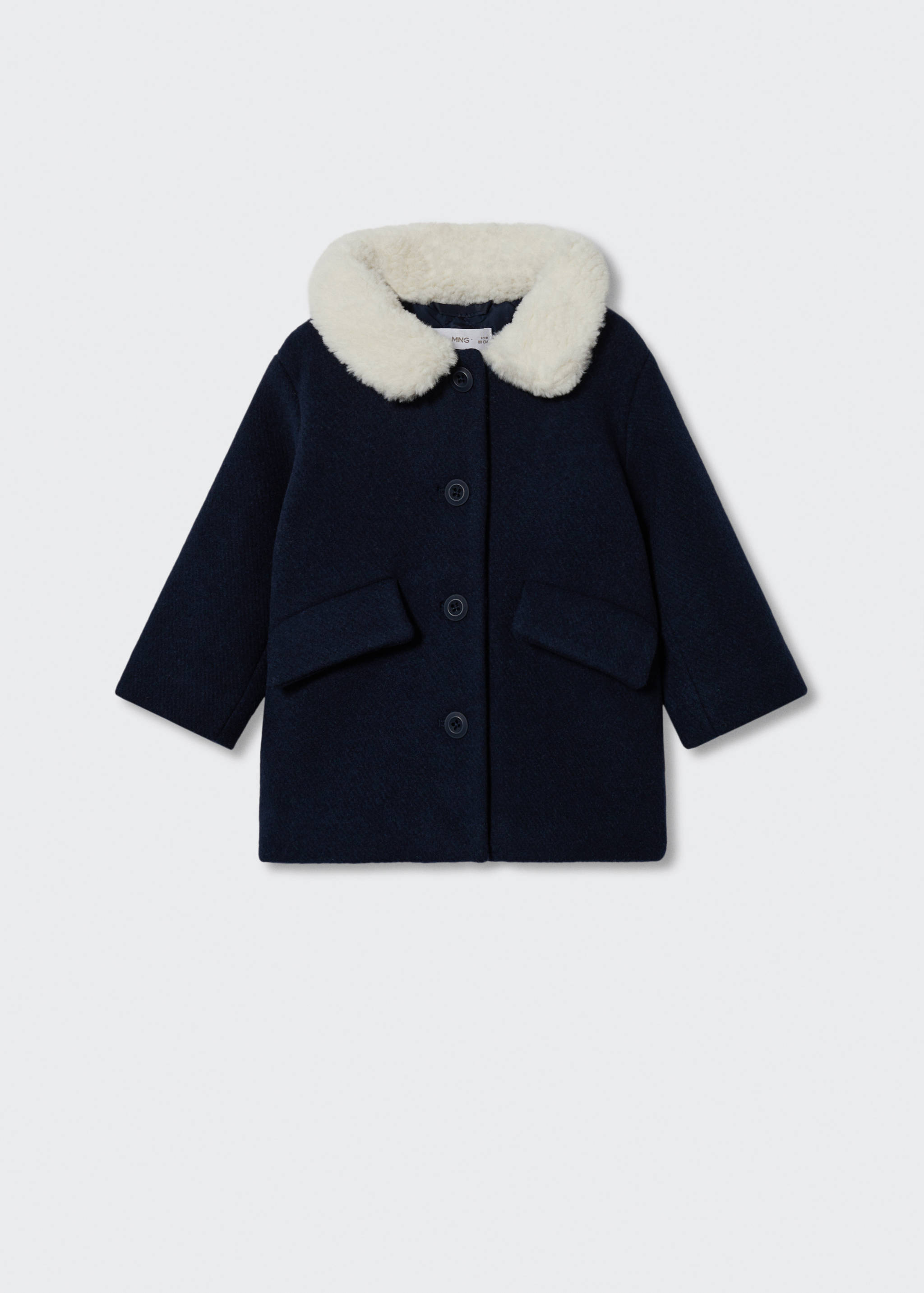 Manteau laine col fausse fourrure - Article sans modèle