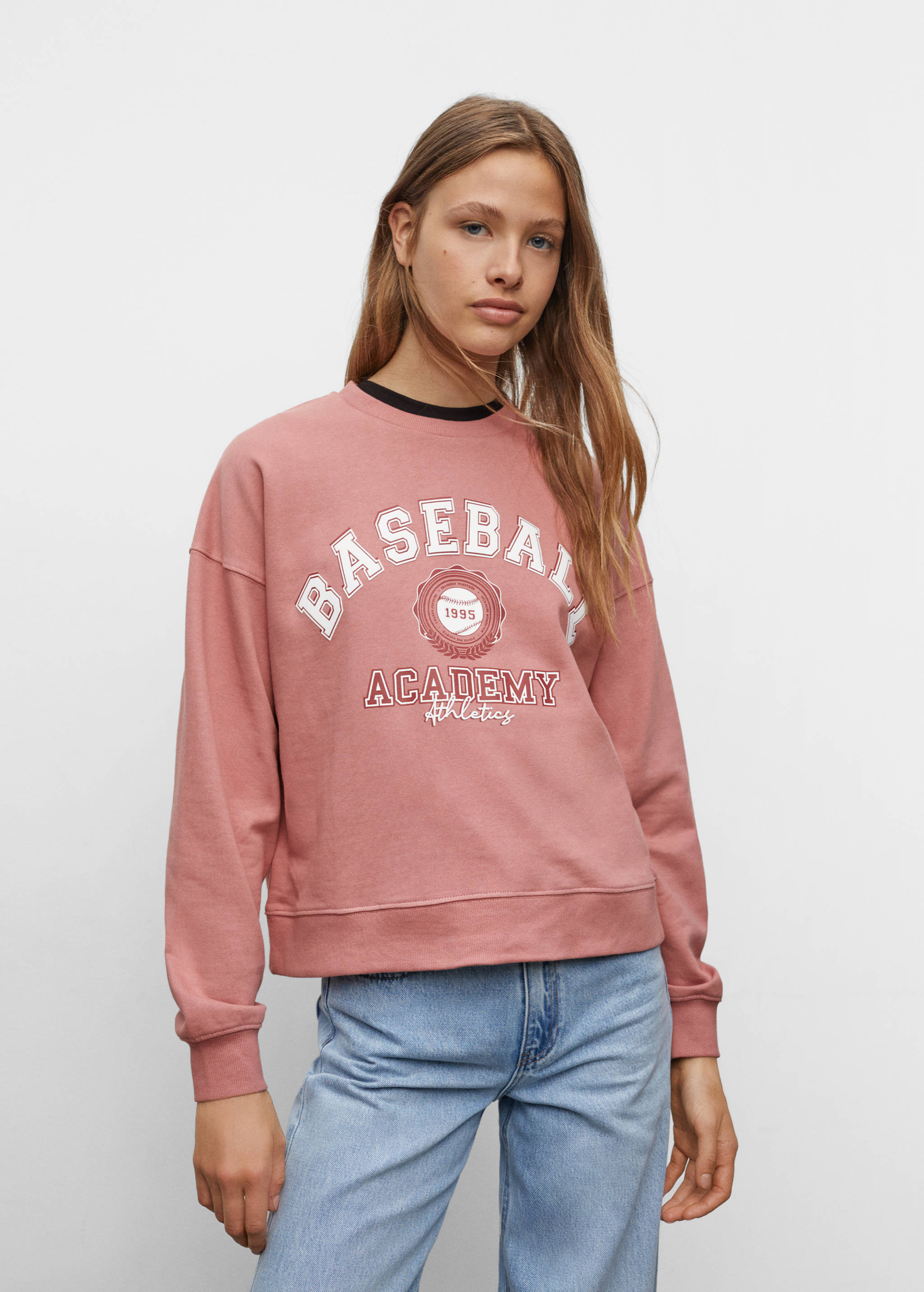 Gemustertes Baumwoll-Sweatshirt - Mittlere Ansicht