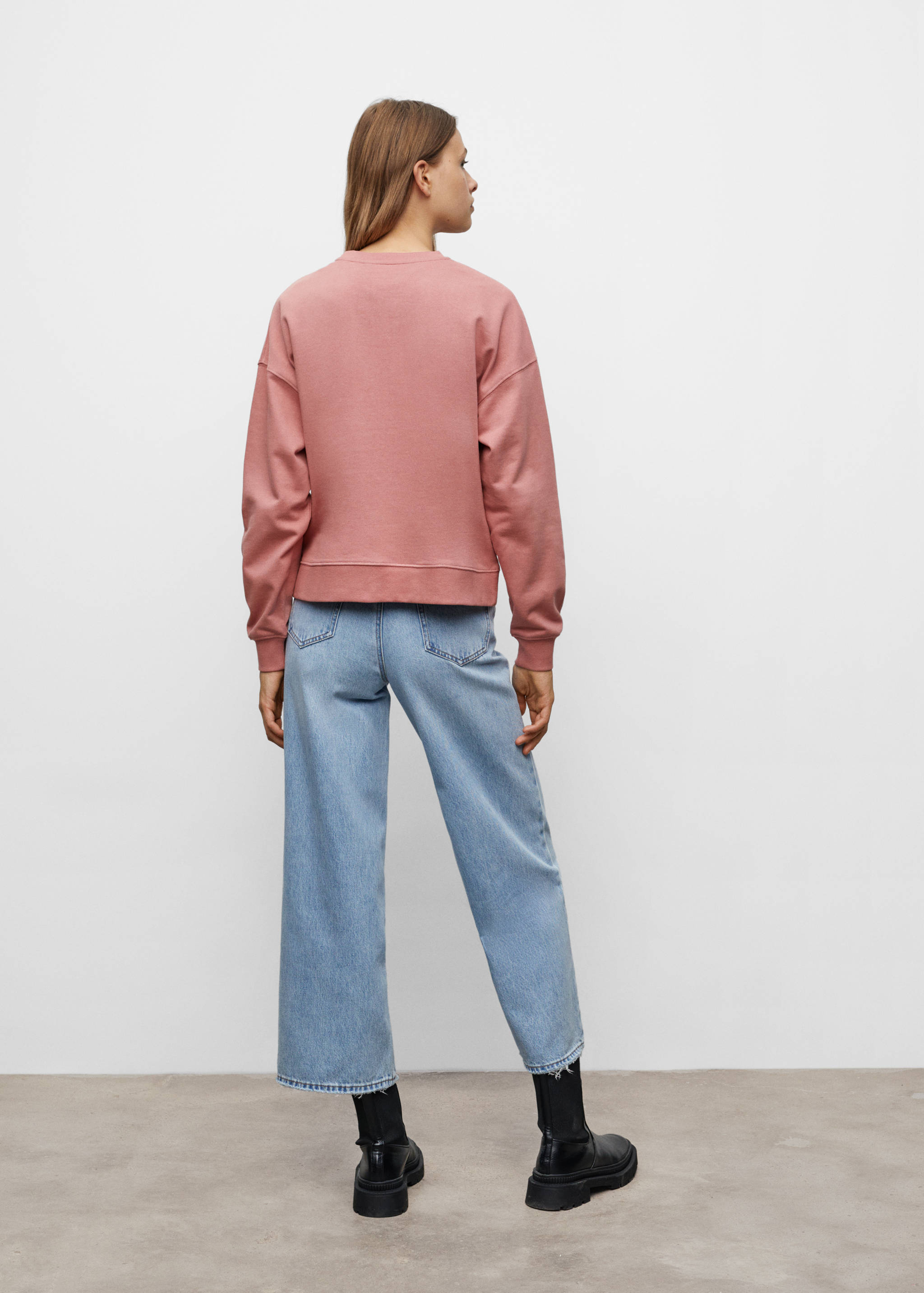 Gemustertes Baumwoll-Sweatshirt - Rückseite des Artikels