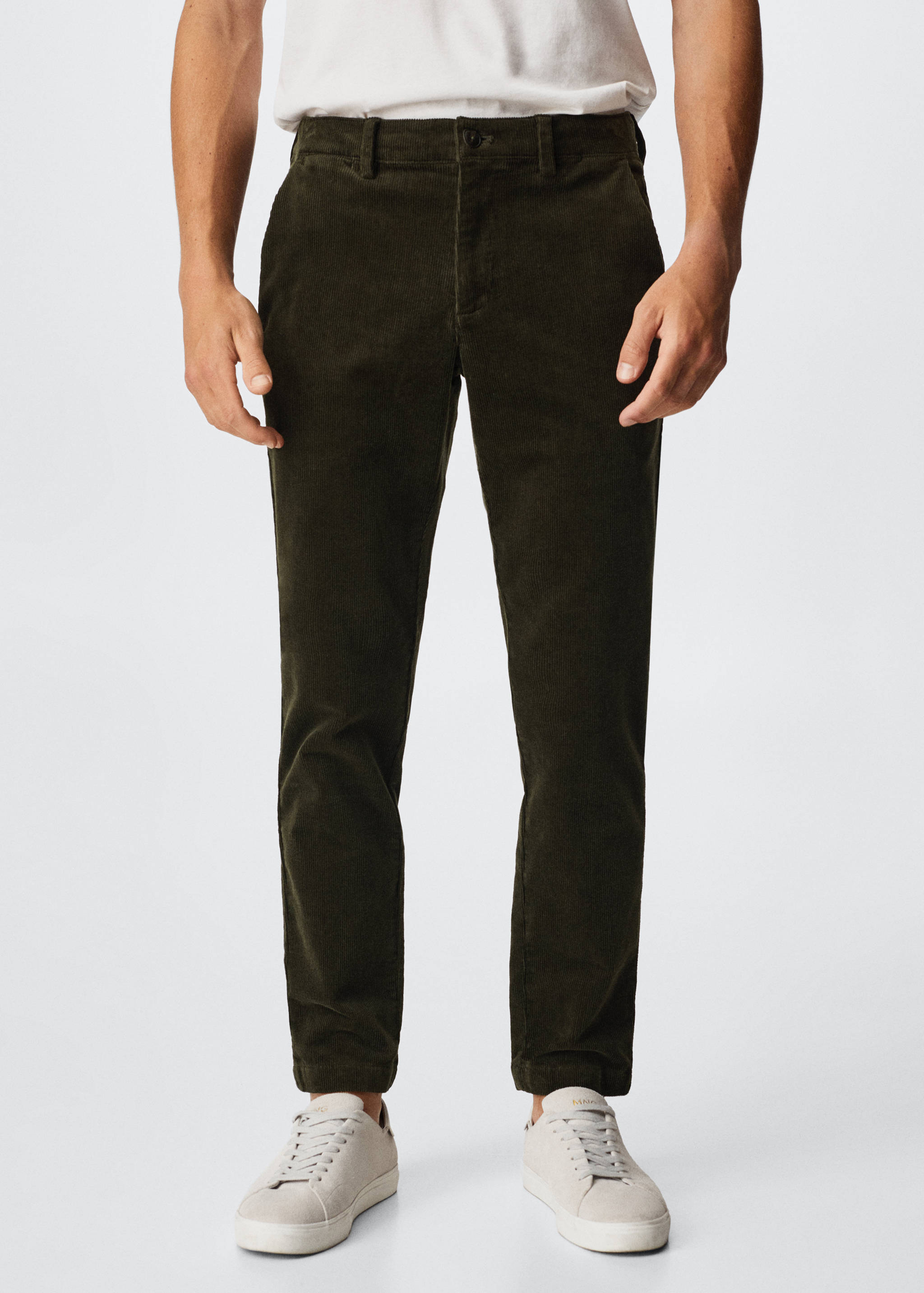 Tapered cropped corduroy trousers - Medium plane