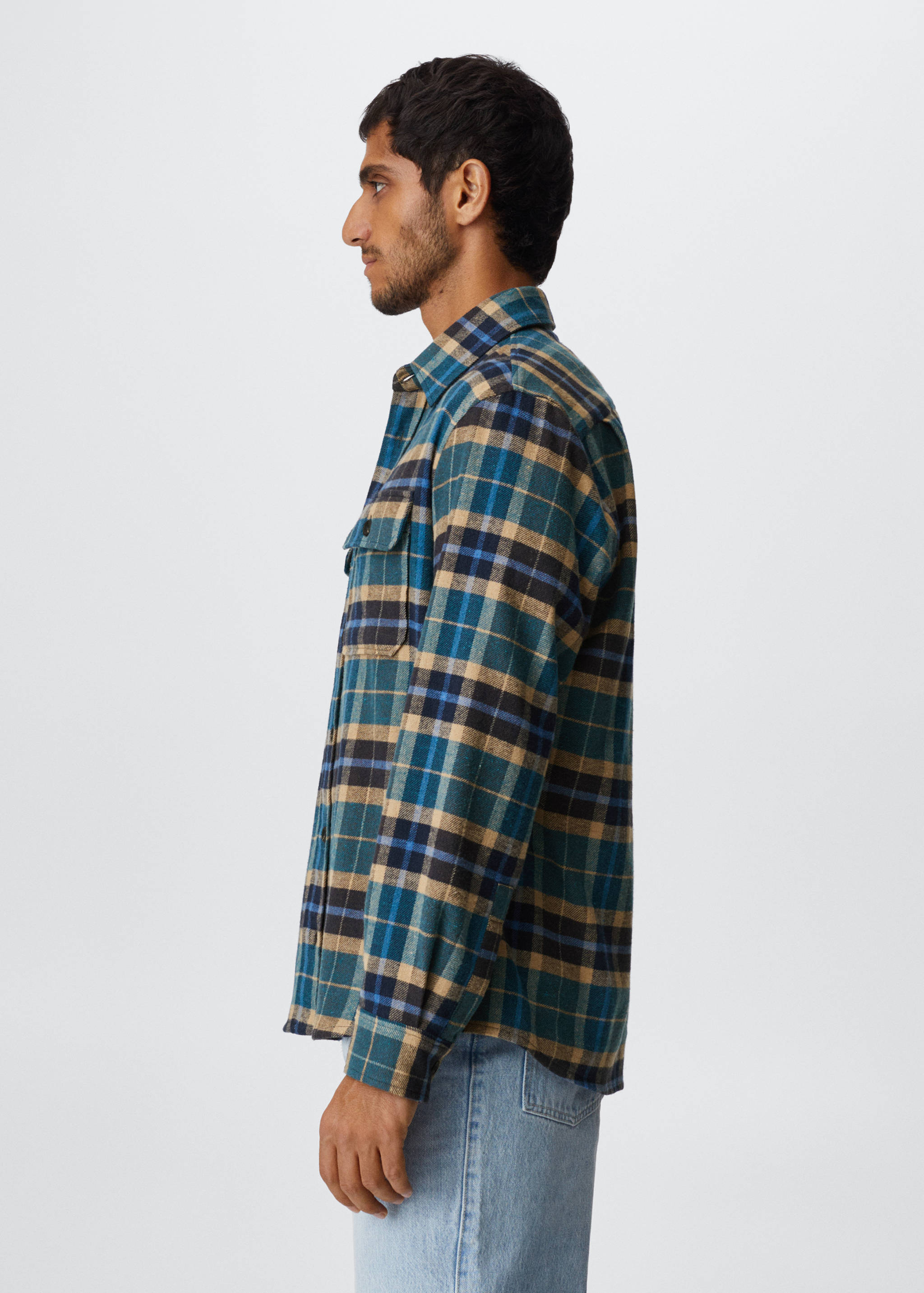 Regular fit checked flannel shirt - Details of the article 6