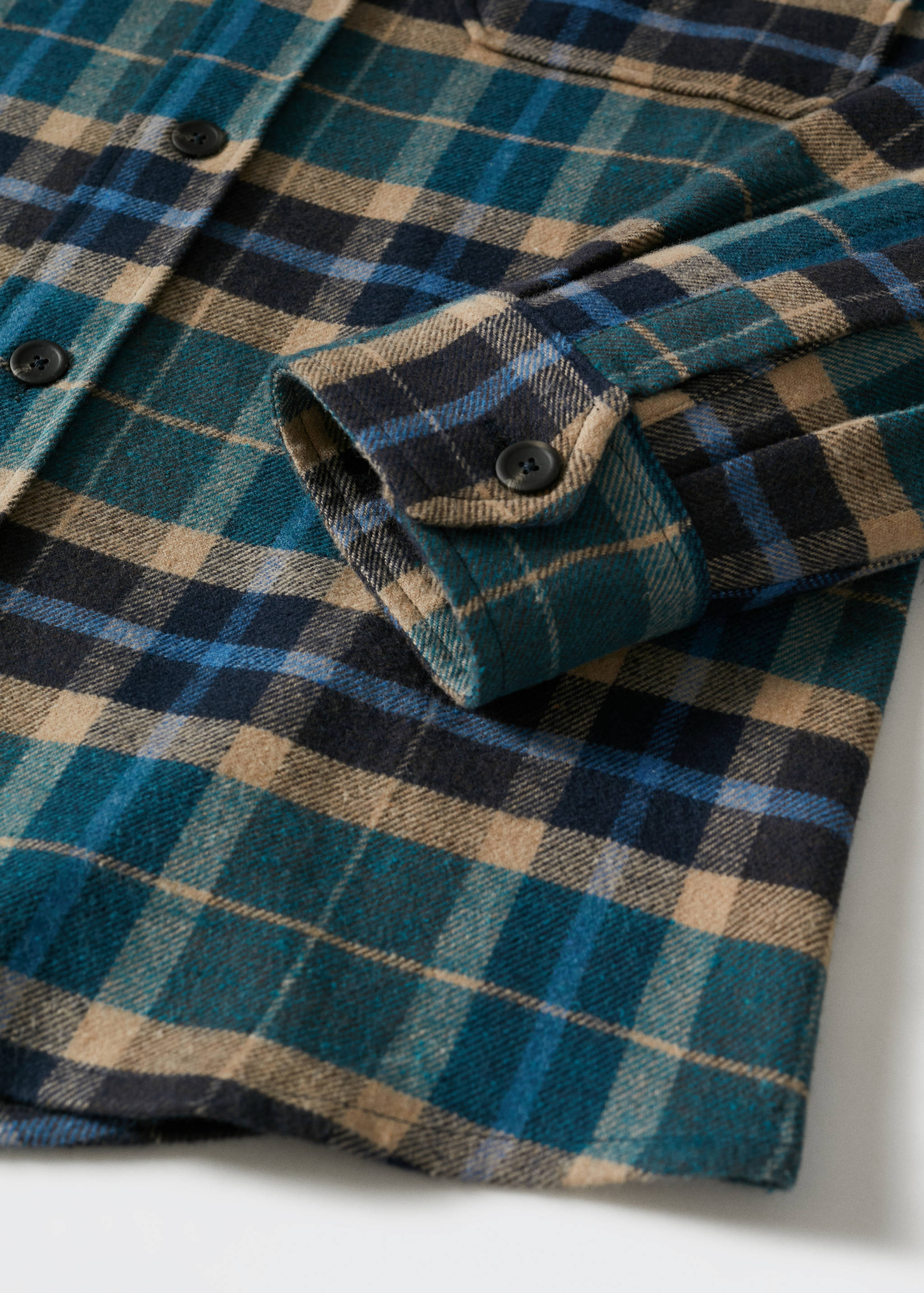 Regular fit checked flannel shirt - Details of the article 8