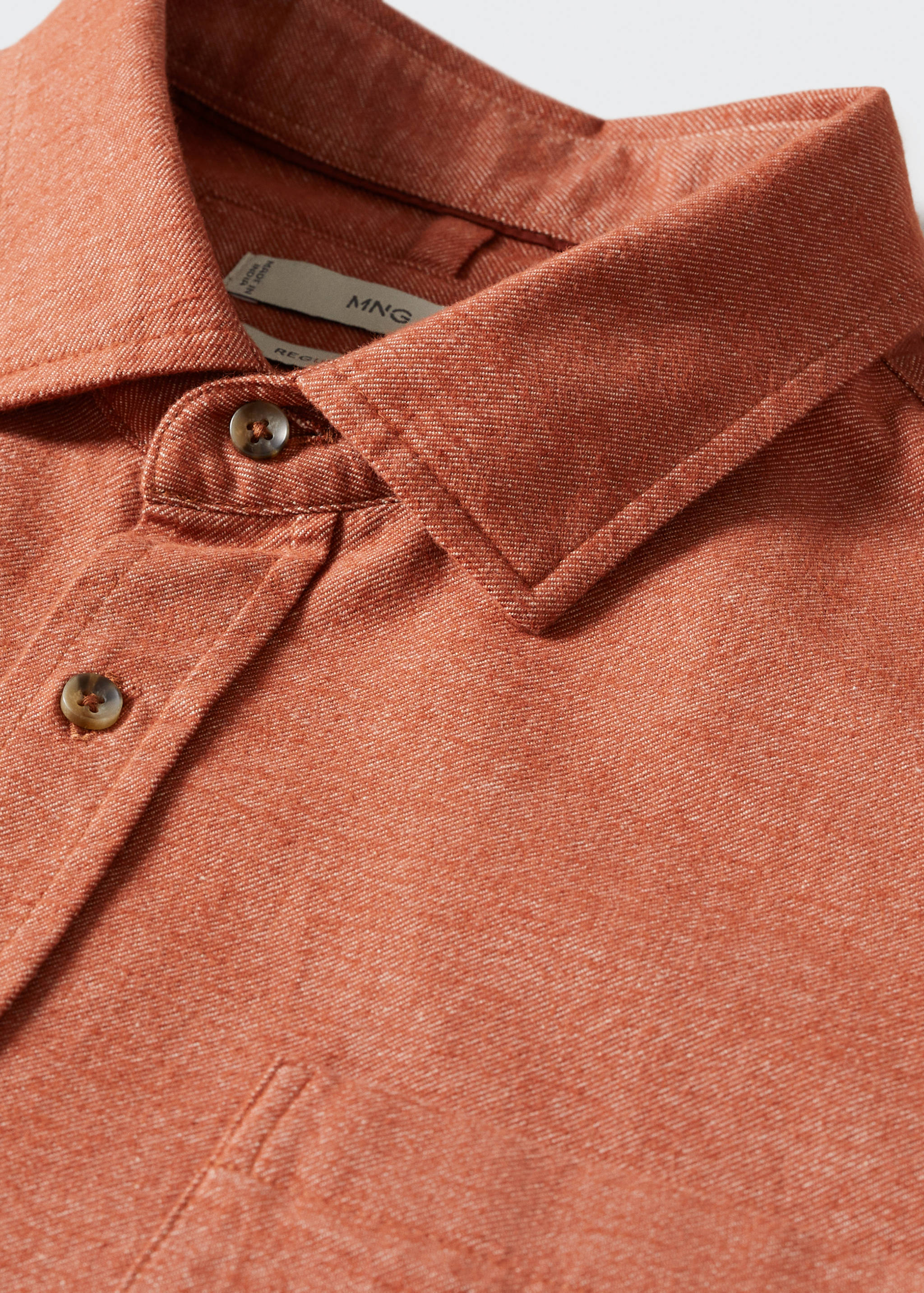Chest-pocket cotton shirt - Detailed view of the collar