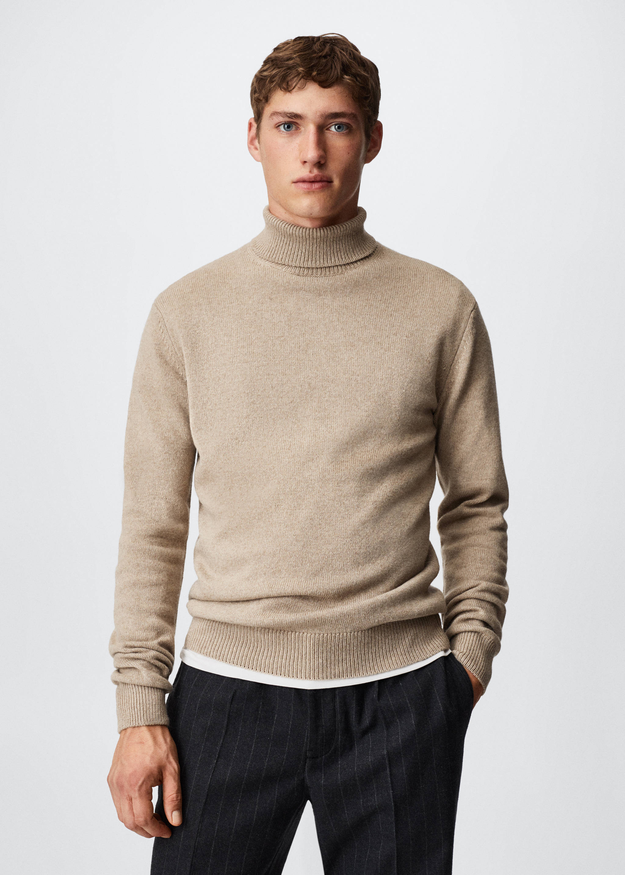 Turtleneck wool sweater - Medium plane
