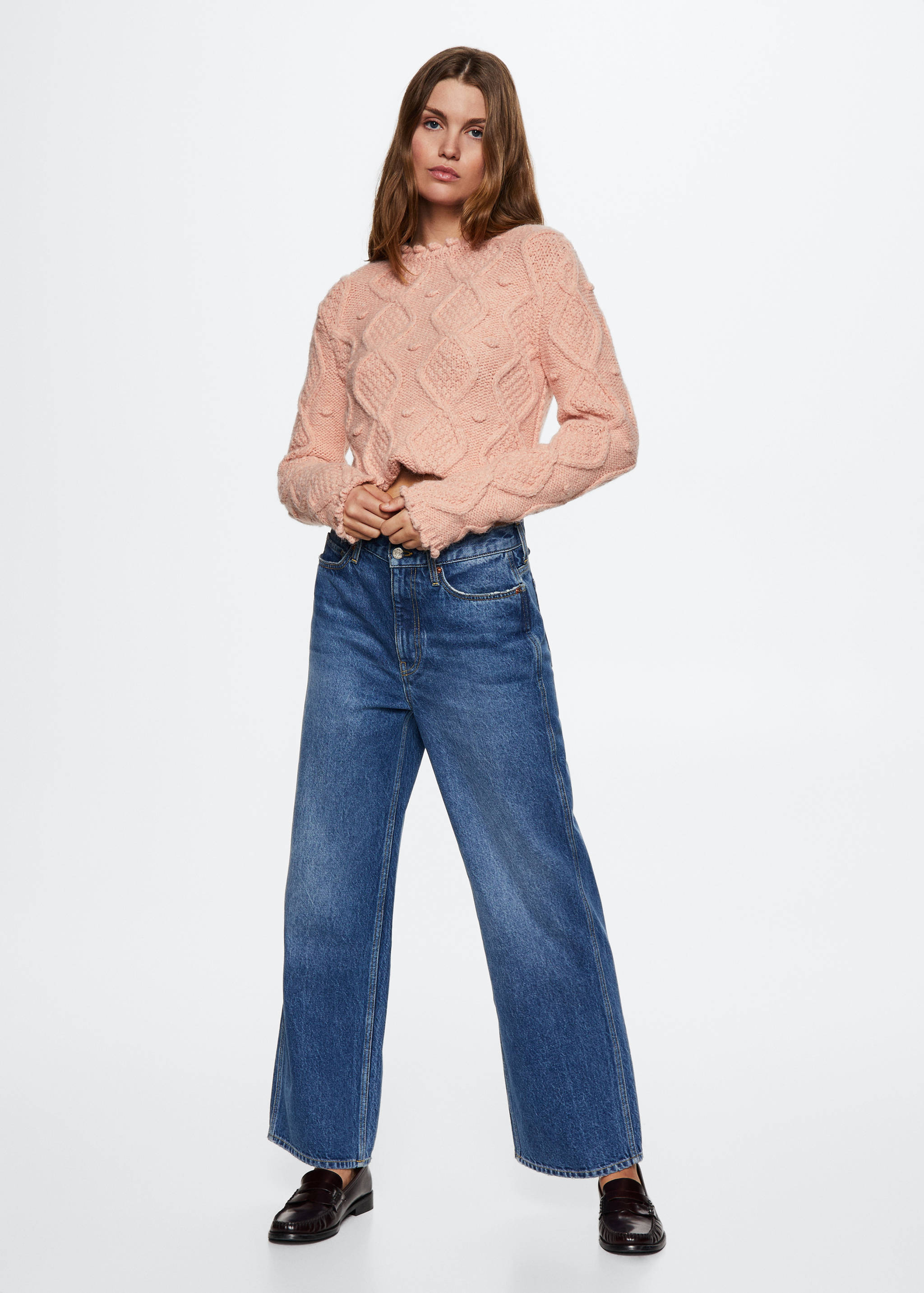 Pull-over maille détail torsade - Plan général