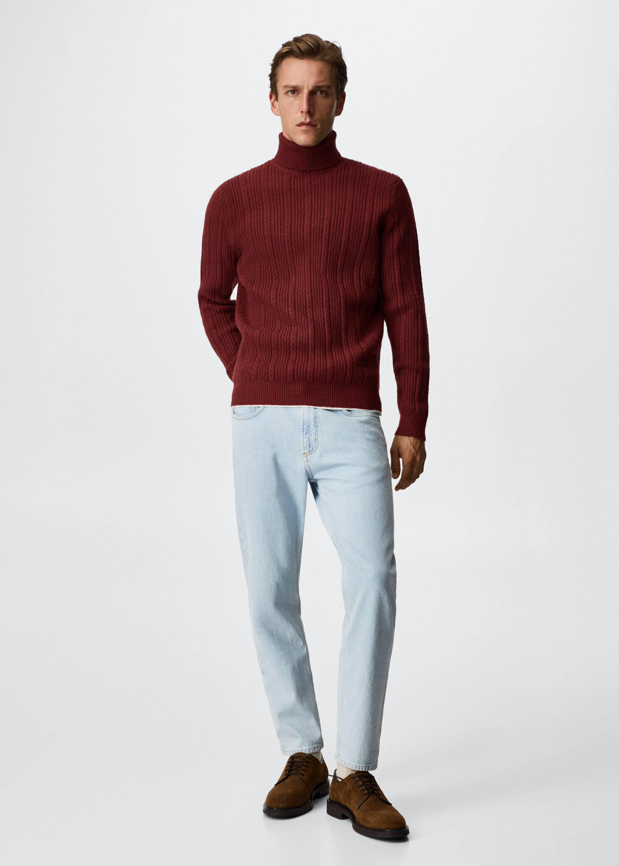 Pull-over col roulé structuré - Plan général