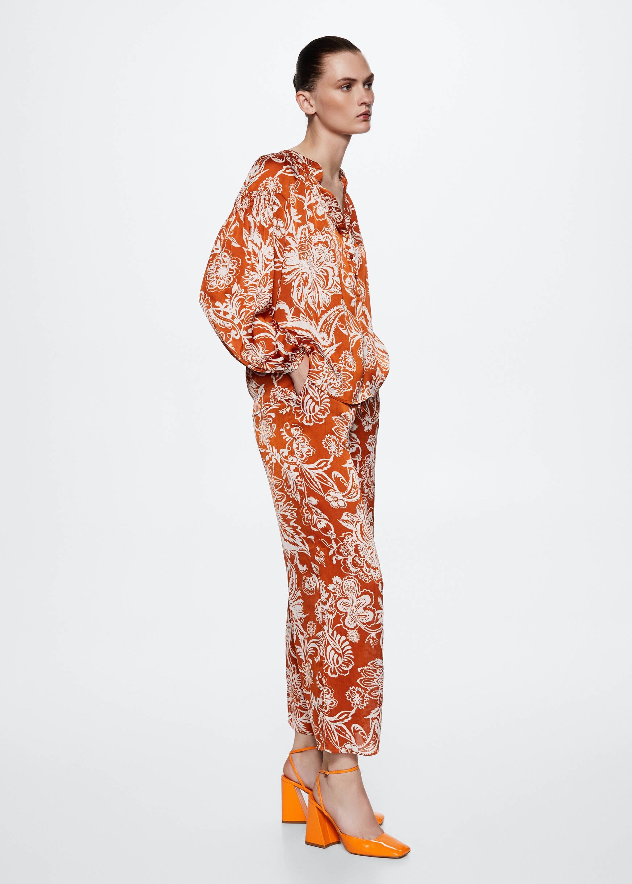 Satin print blouse - Details of the article 4