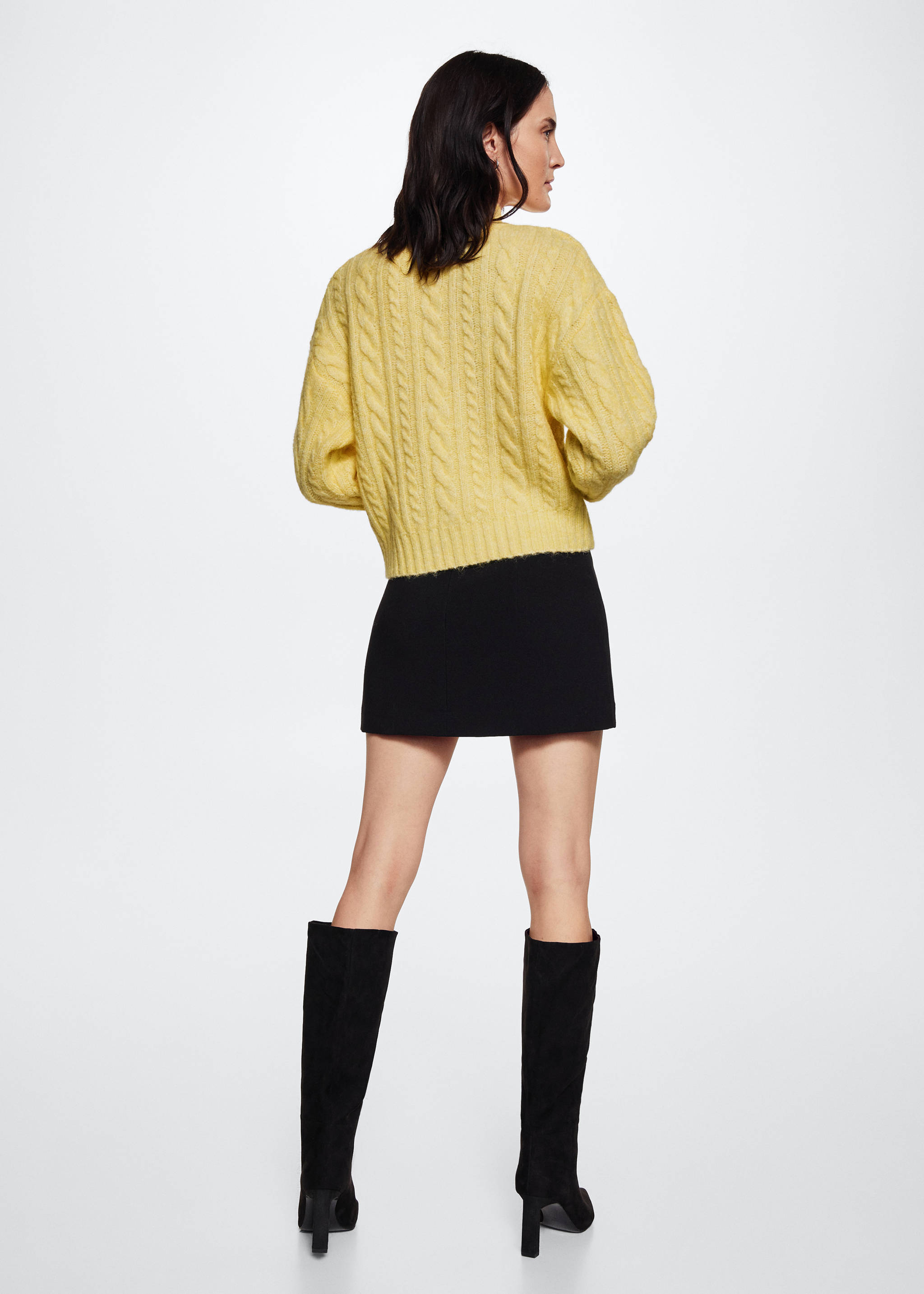 Perkins-neck braided sweater  - Reverse of the article