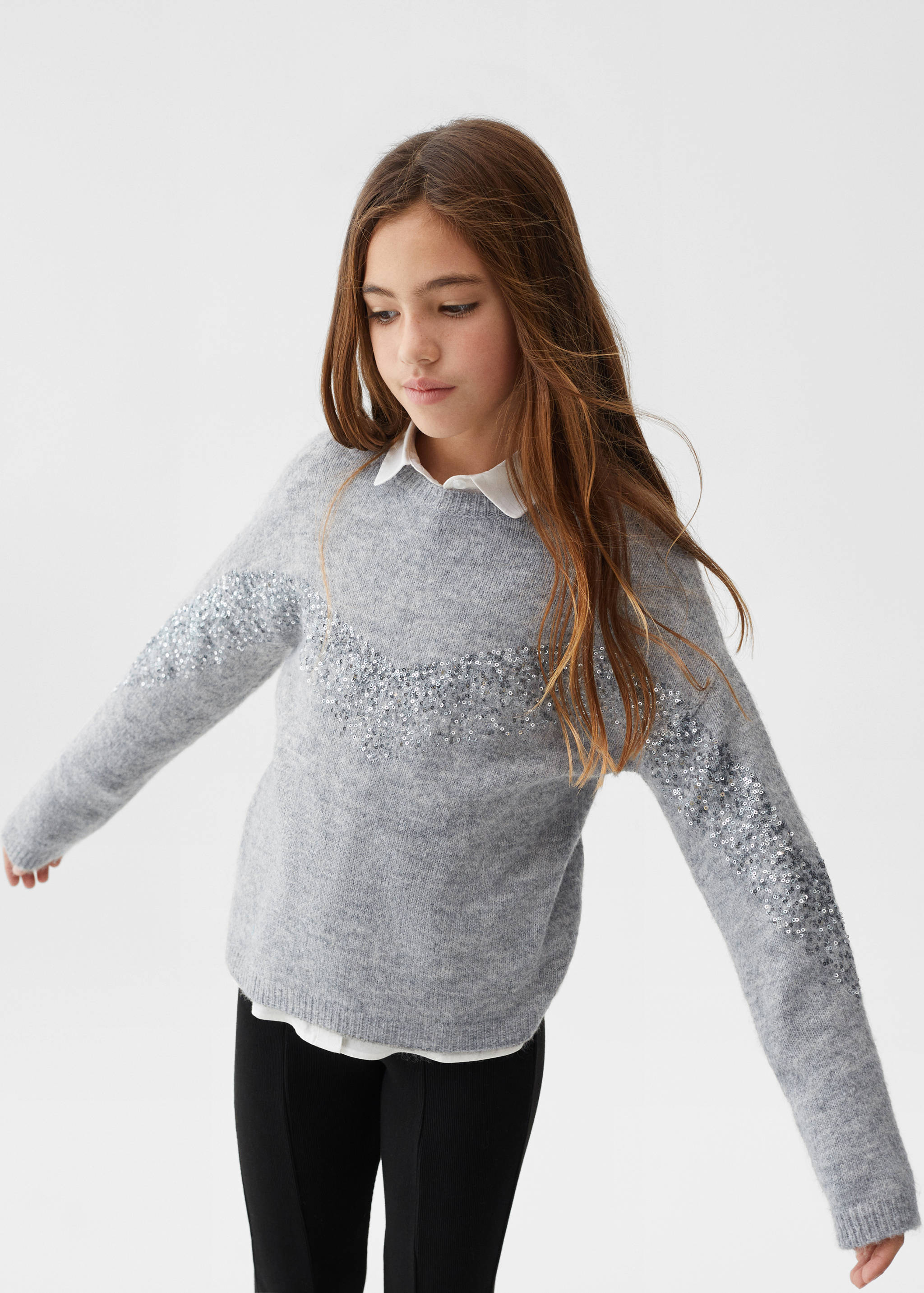 Strickpullover mit Pailletten - Mittlere Ansicht