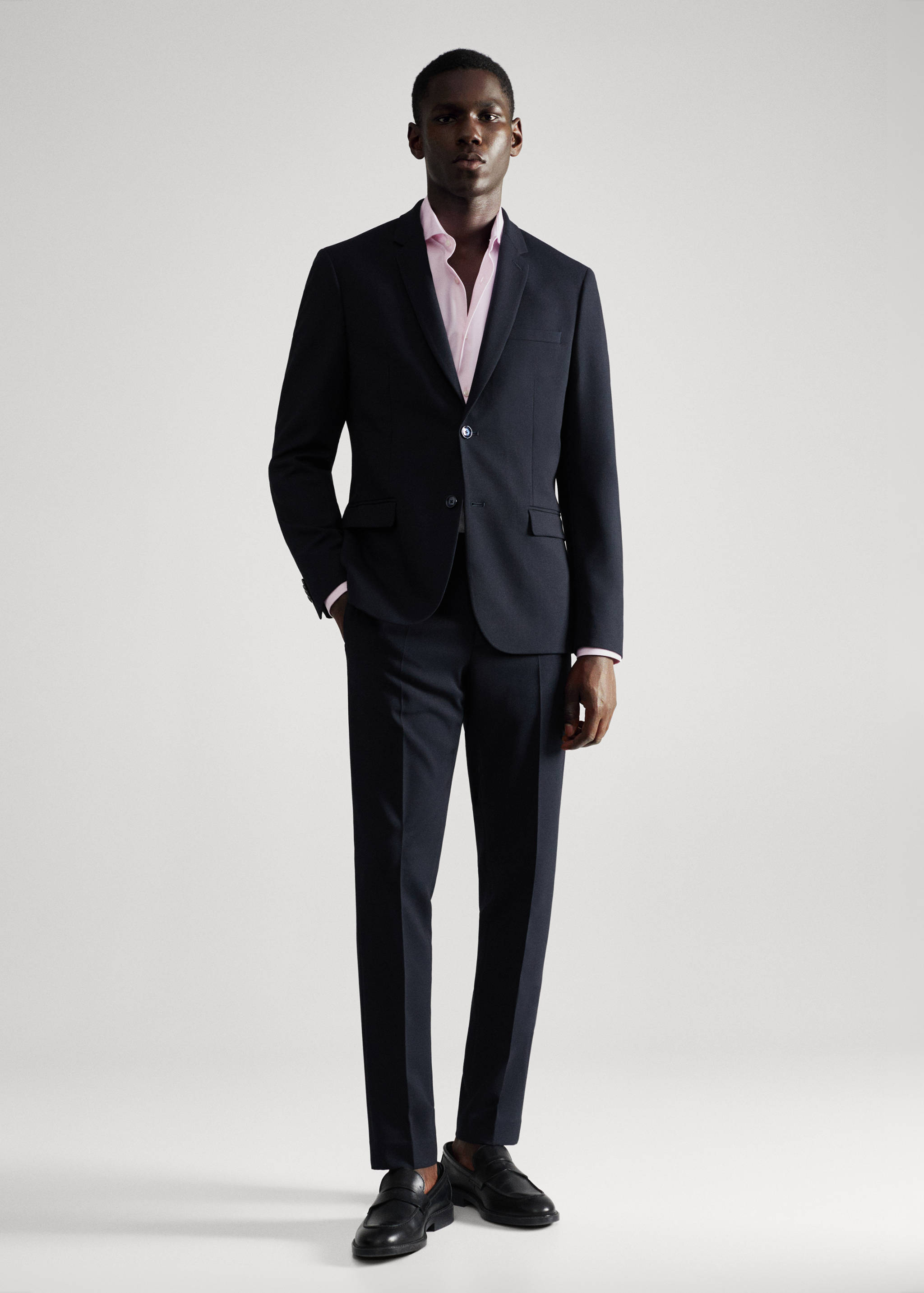 Slim fit structured suit shirt - General plane