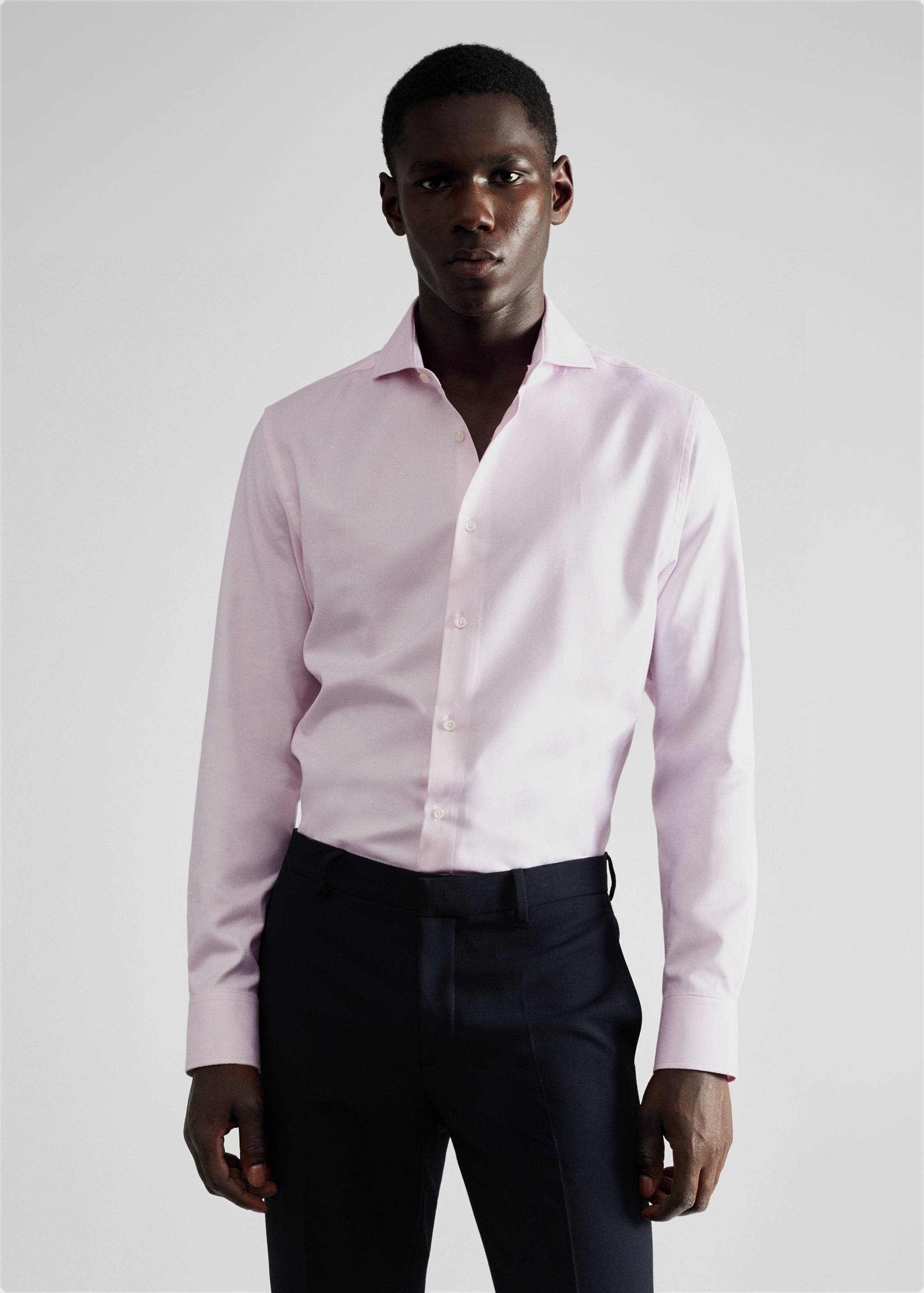 Slim fit structured suit shirt - Medium plane