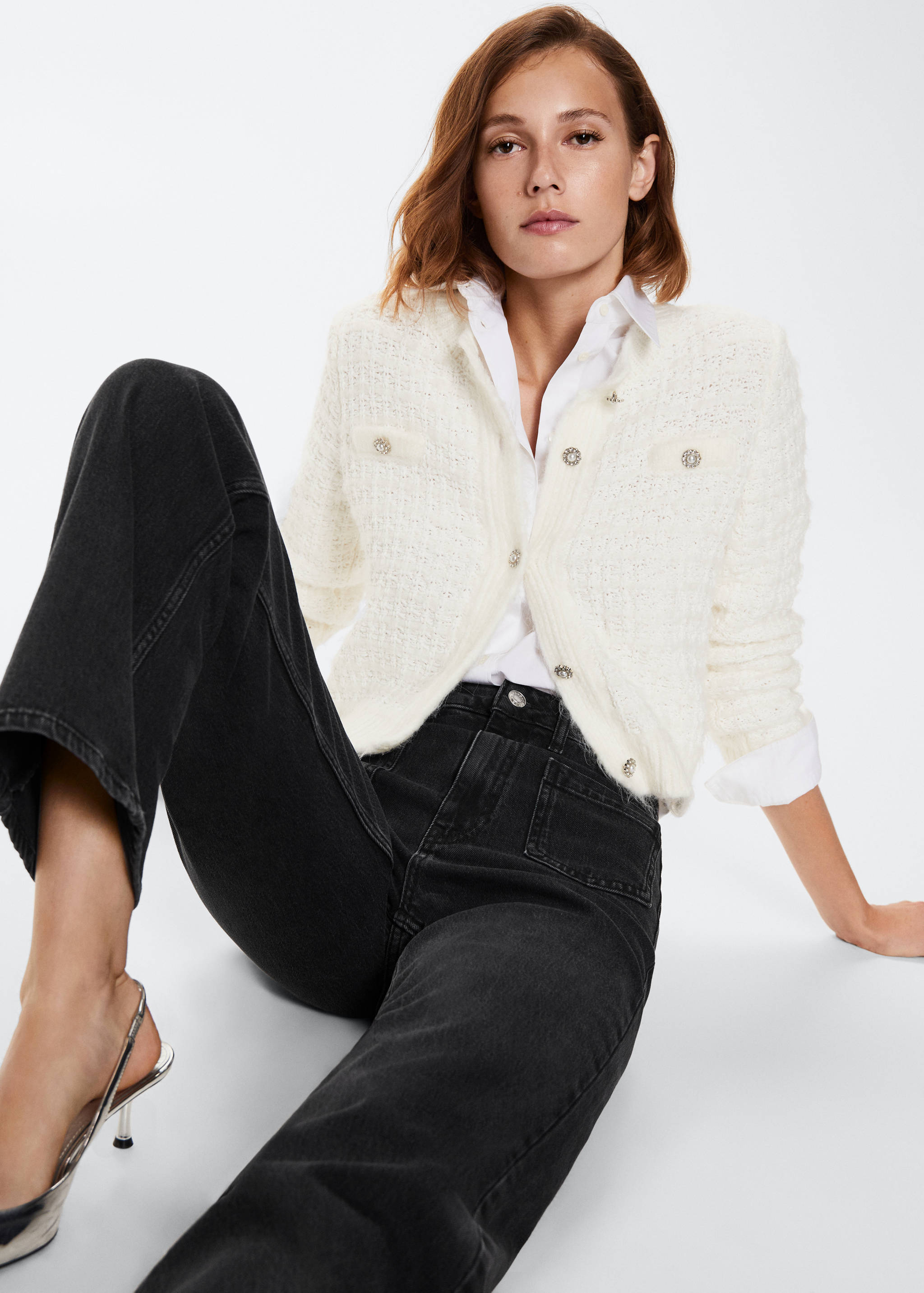 Wide-leg jeans with pockets - Details of the article 2