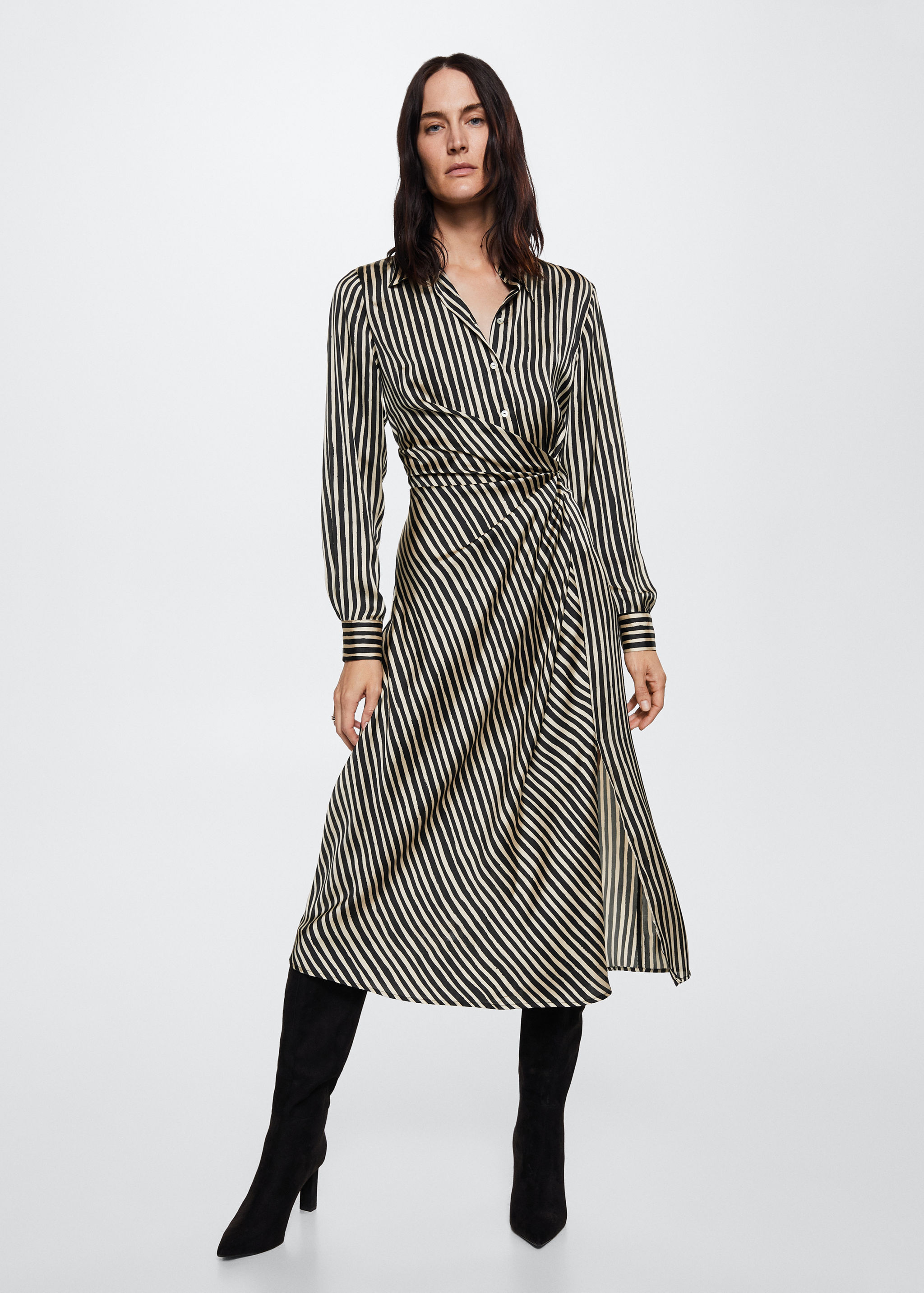 Striped satin dress - General plane