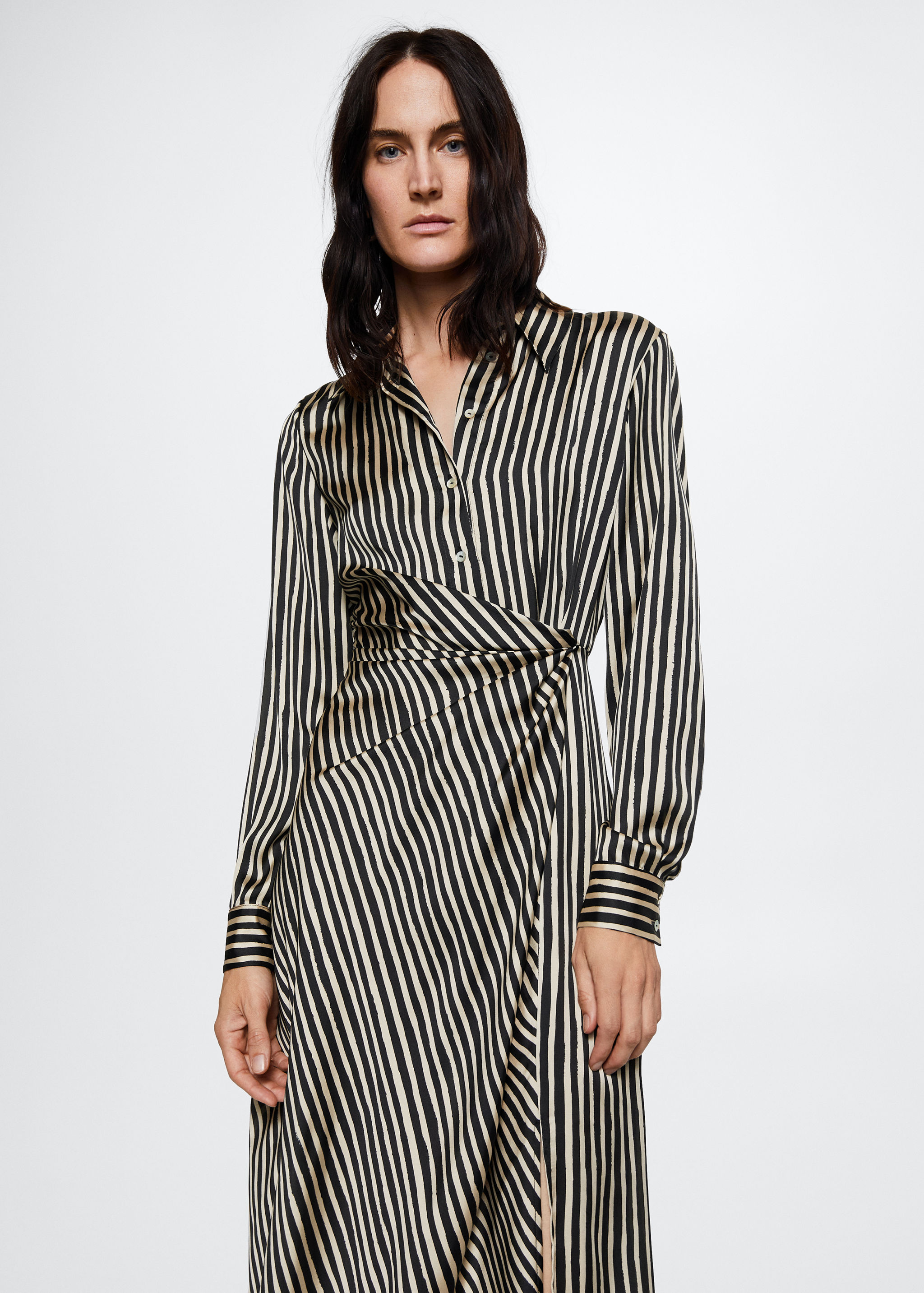 Striped satin dress - Medium plane