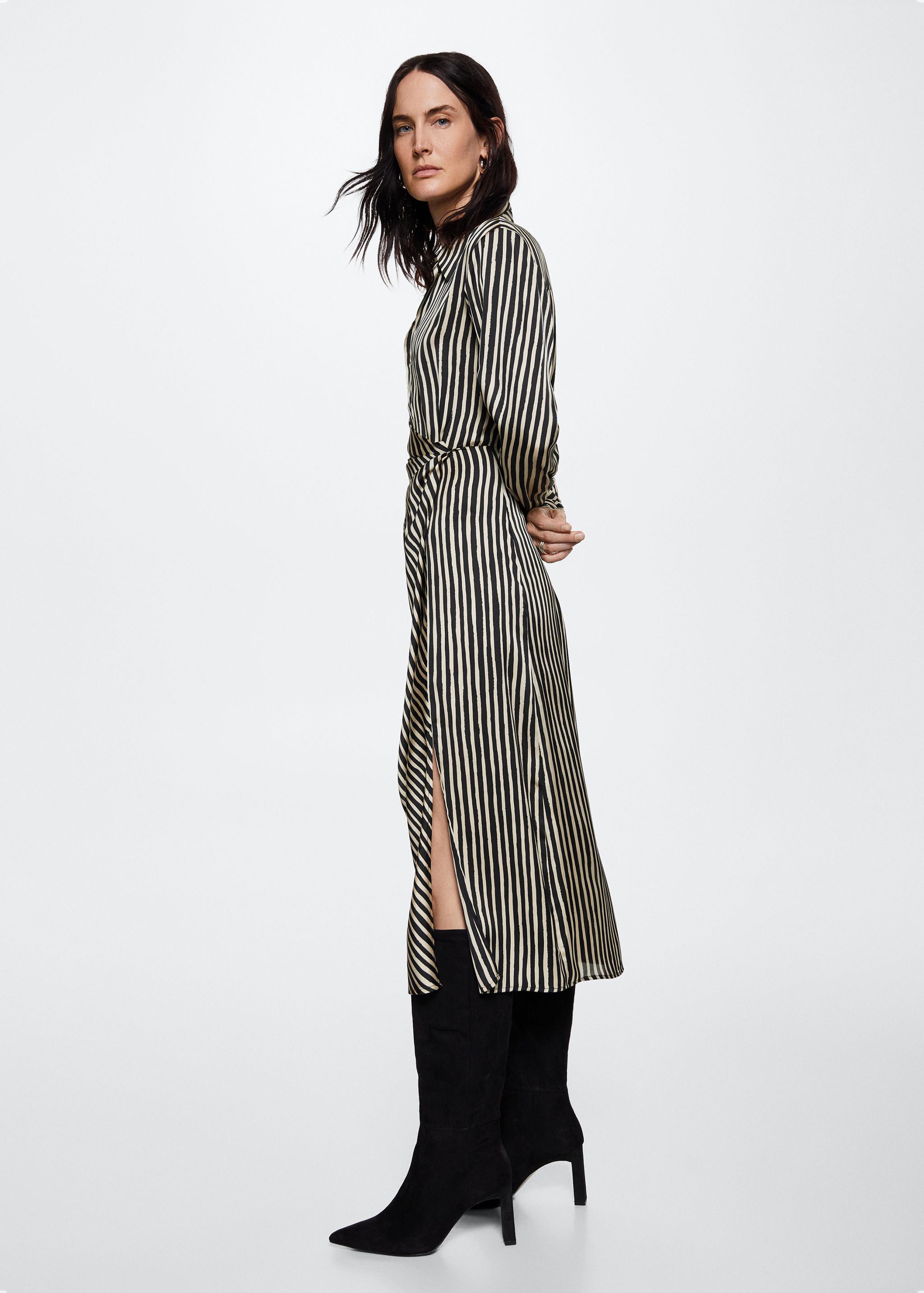 Striped satin dress - Details of the article 6