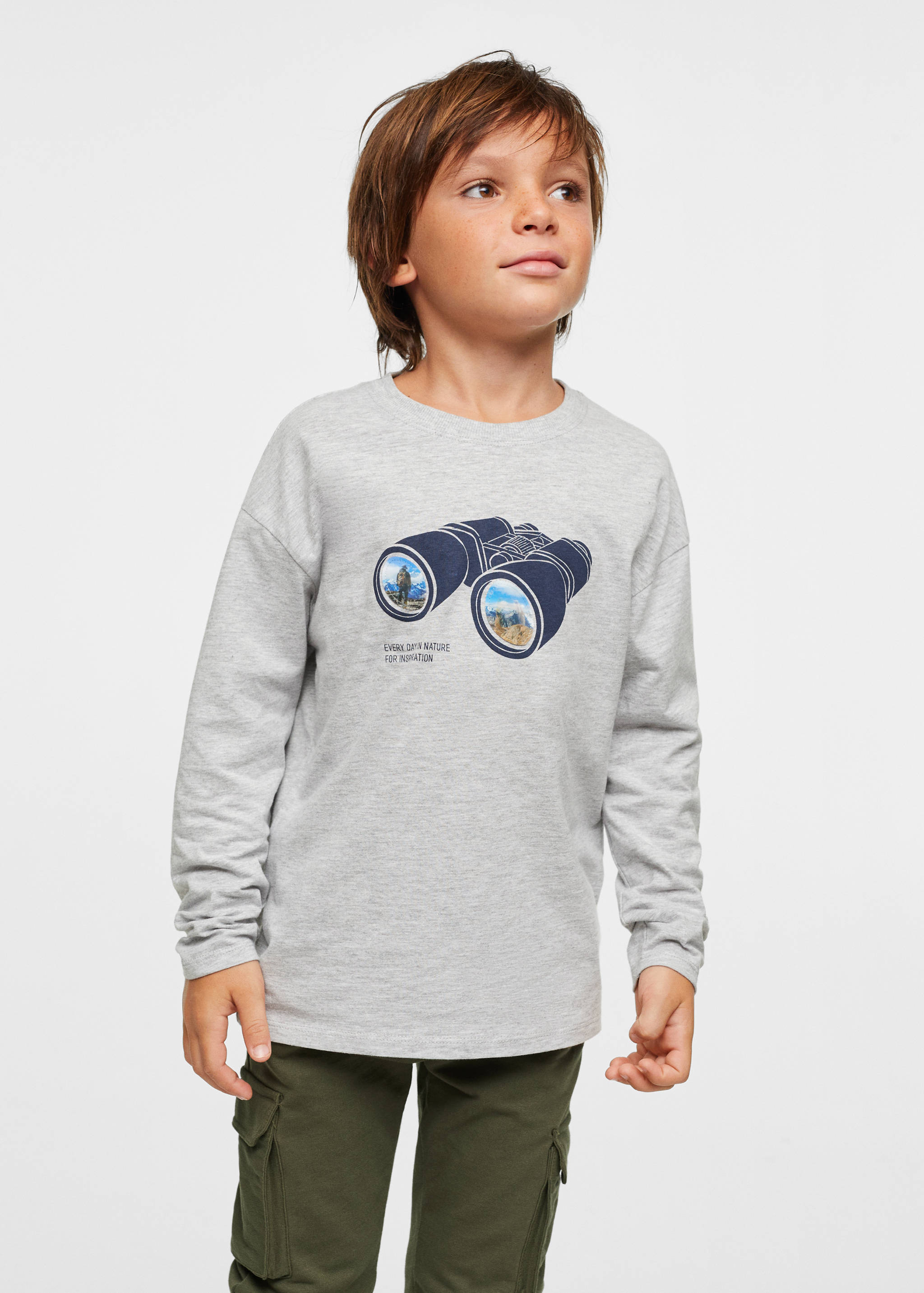 Tričko s dlouhým potištěným rukávem - Náhled ve středové rovině