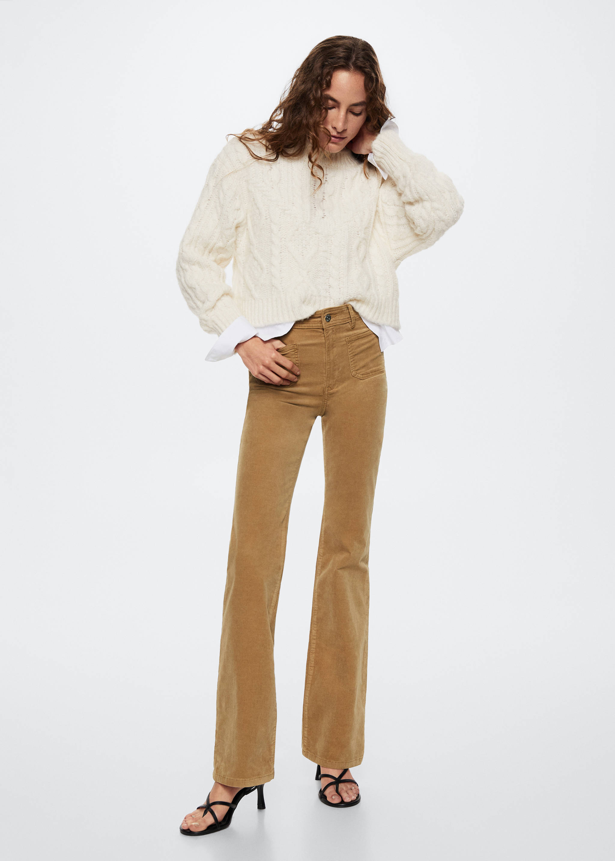 Corduroy jeans with pockets  - General plane