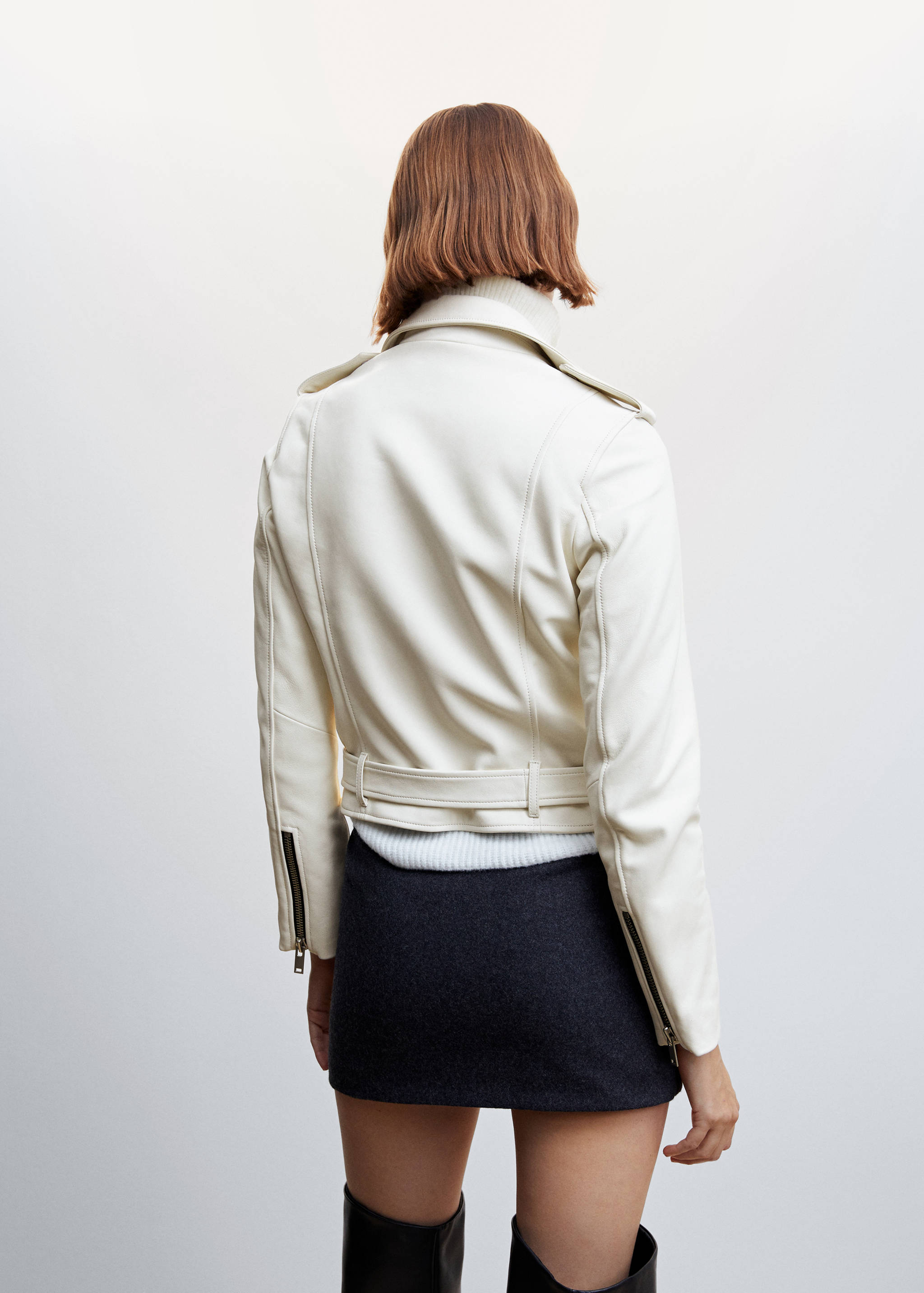 Blouson biker en cuir - Verso de l’article