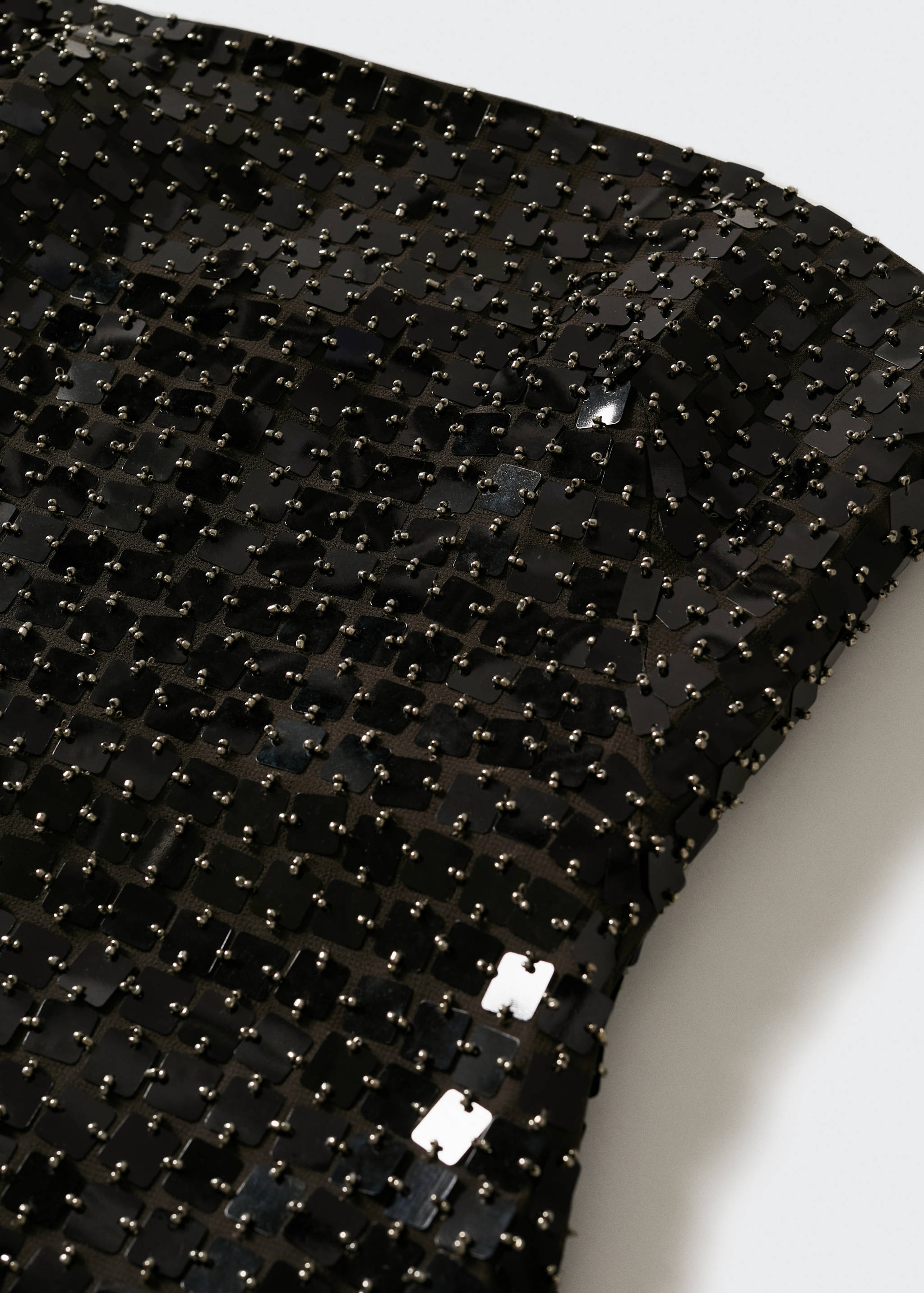 Vestido corto lentejuelas semitransparente - Detalle del artículo 8